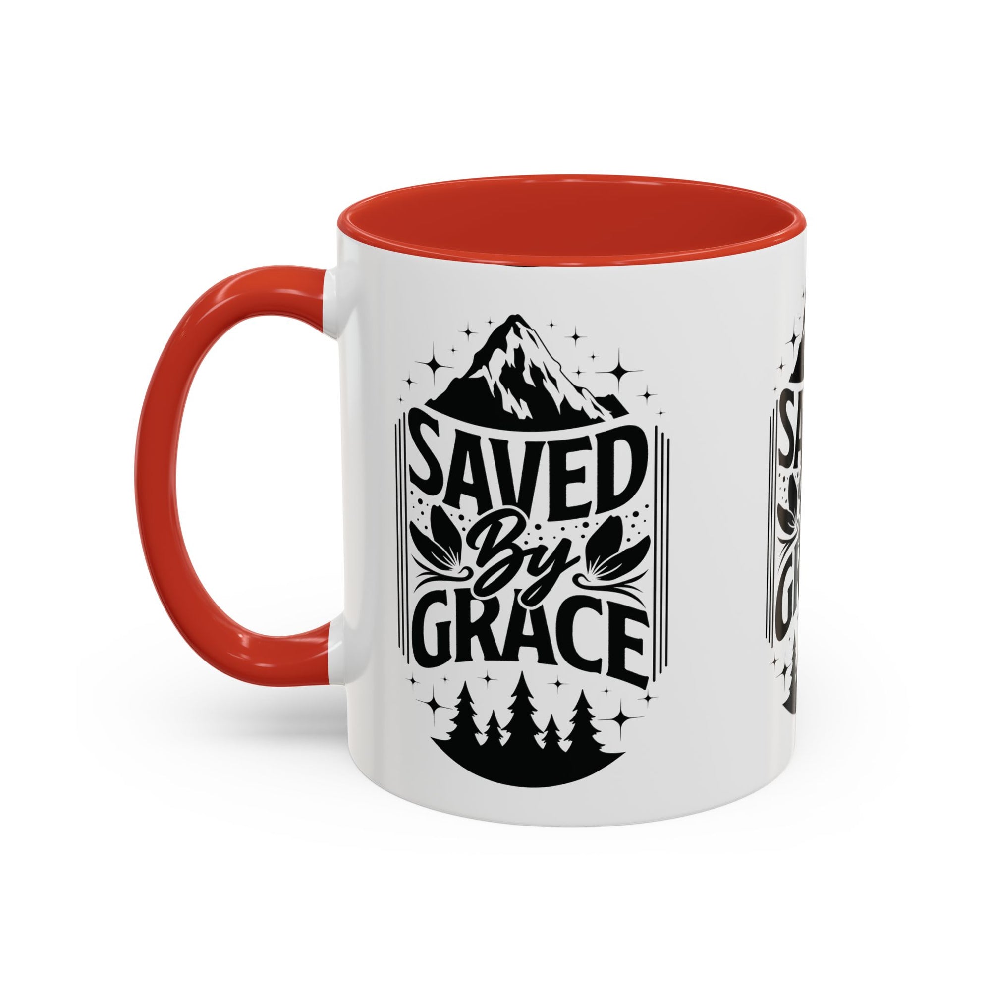 Saved by Grace Accent Coffee Mug - Inspirational Design