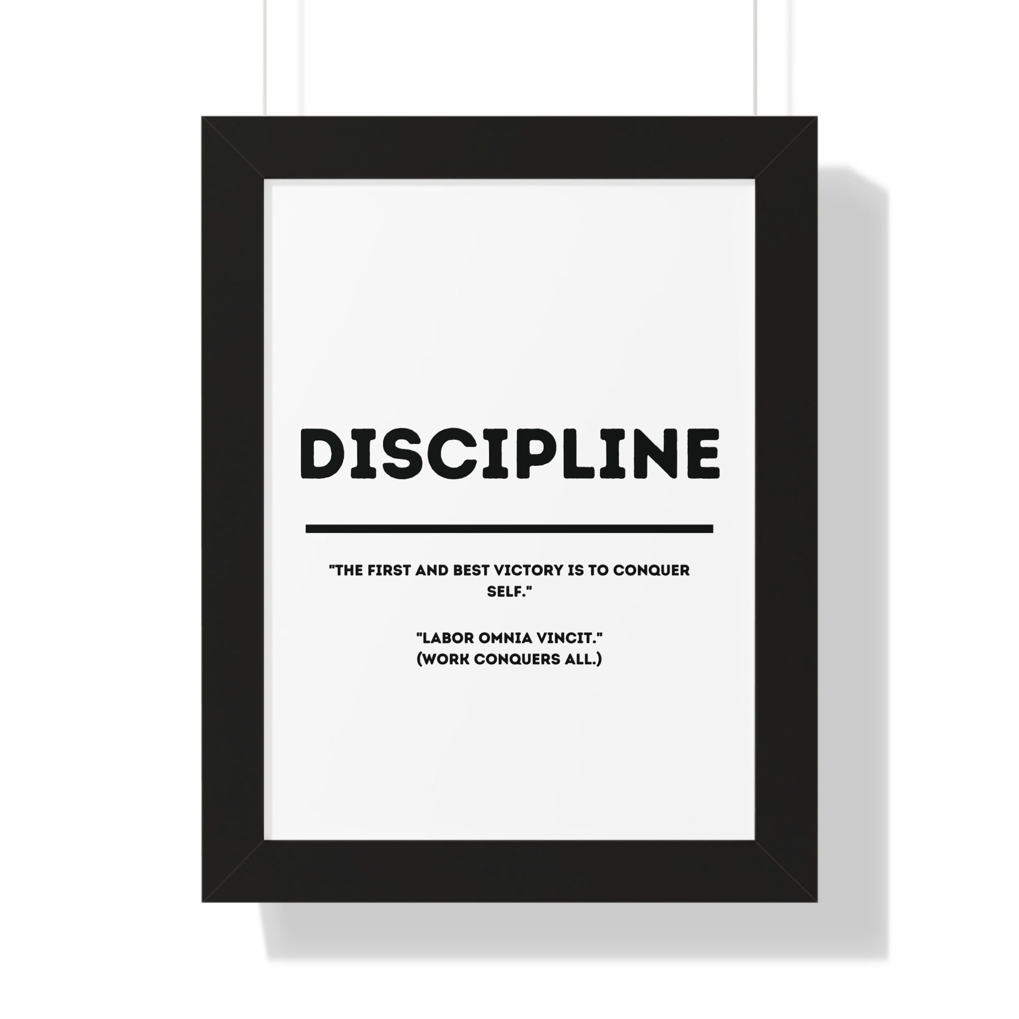 Minimalist in White (Discipline) - Framed Vertical Poster