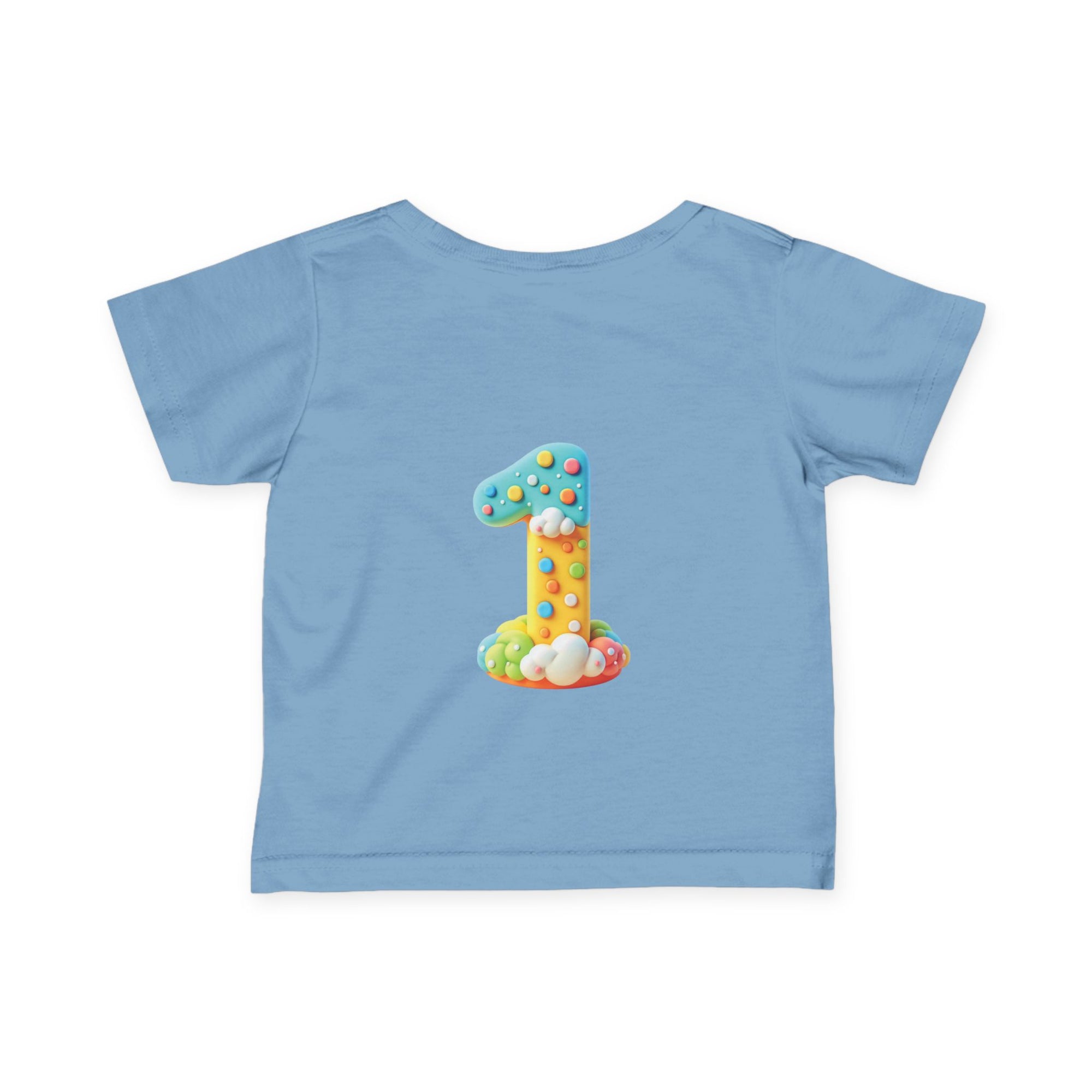 Cute Infant T-Shirt - 'Eat Sleep Cute Repeat' with Colorful Number 1 Design