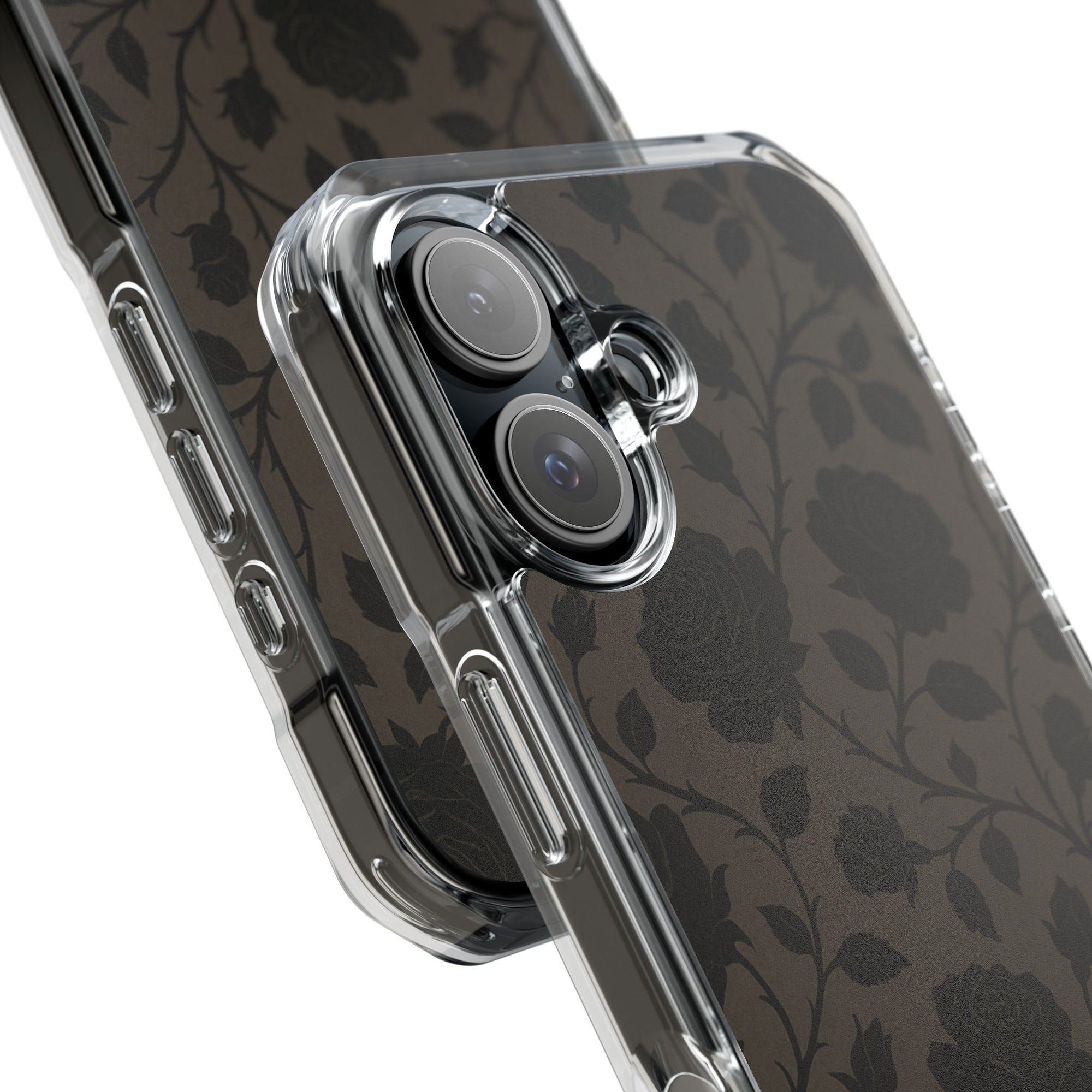 Floral Phone Case - Elegant Rose Design, Magnetic Clear Impact Case for iPhone, Stylish Phone Cover, Gifts for Her, Floral Lover