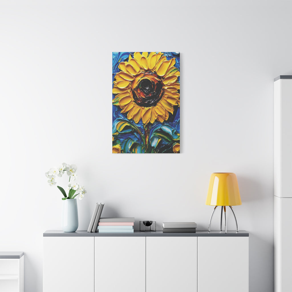 Sunflower Art Canvas Impasto Style Print, Perfect Gift for Home Decor, Brighten Your Space, Nature Wall Art, Floral Decor