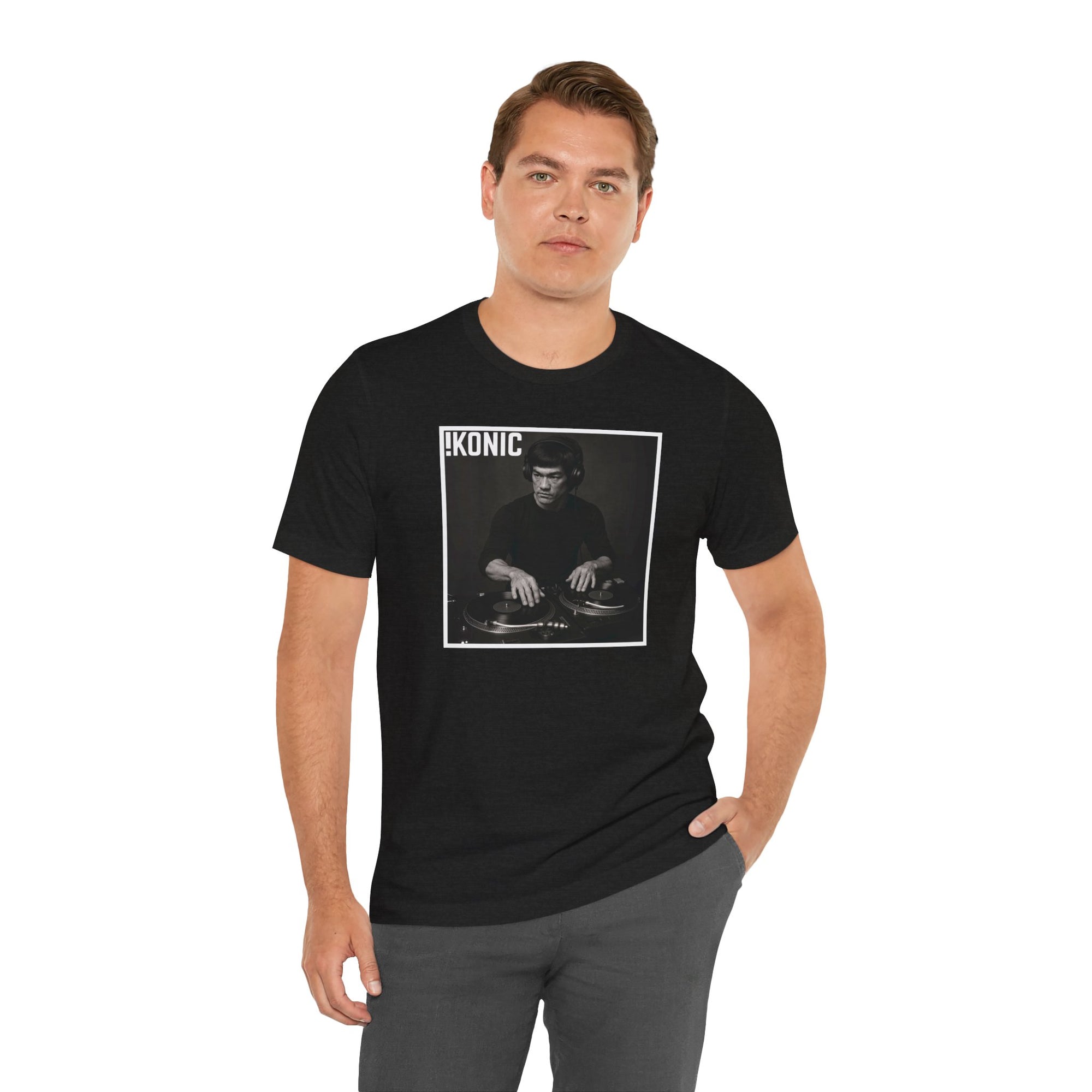 IKONIC Unisex Jersey Tee - Casual Graphic Top for Sports Fans, Everyday Wear, Gift for Him/Her, Street Style Fashion, Bruce The DJ