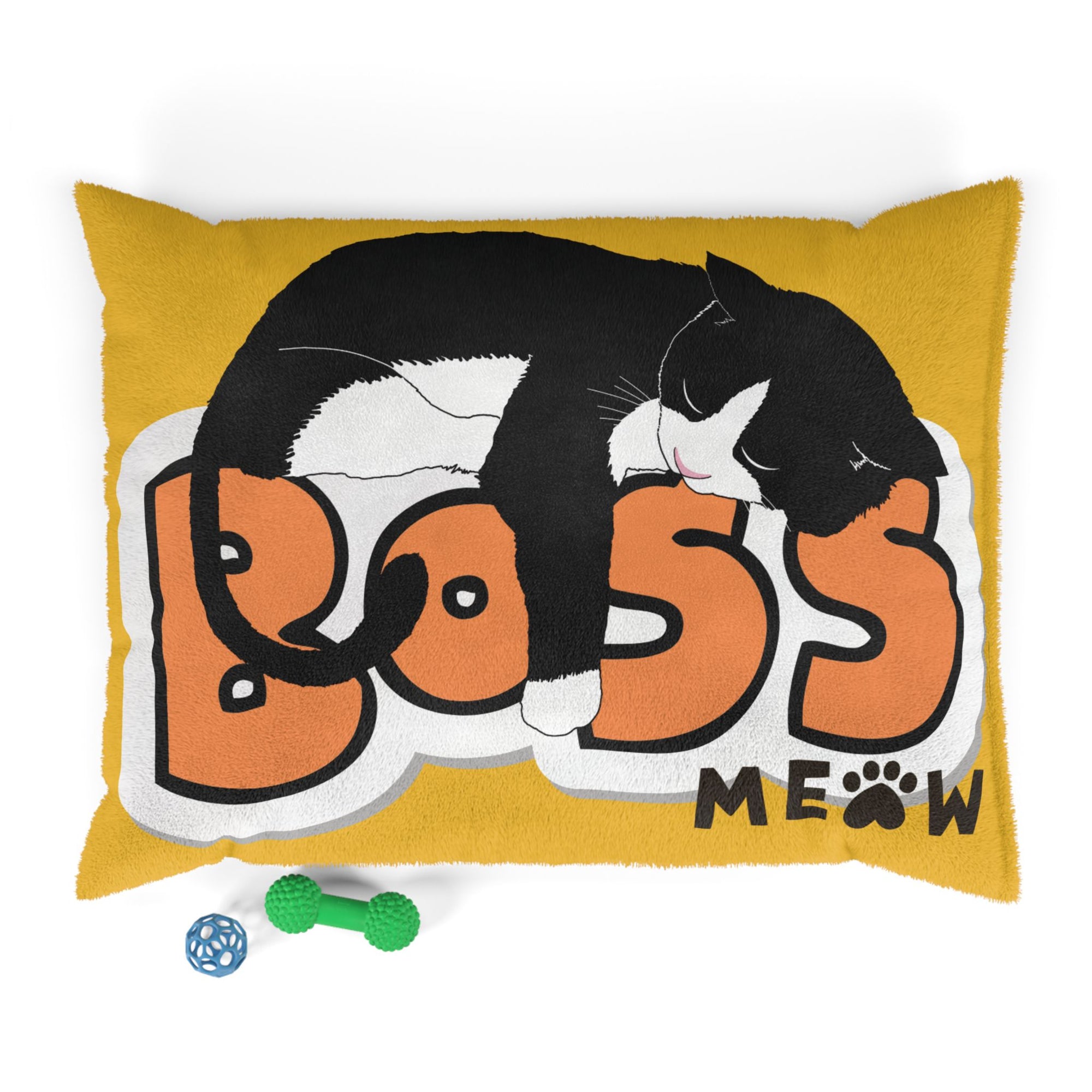 Boss Meow Pet Bed (Yellow) - Fun and Cozy Space for Your Furry Leader
