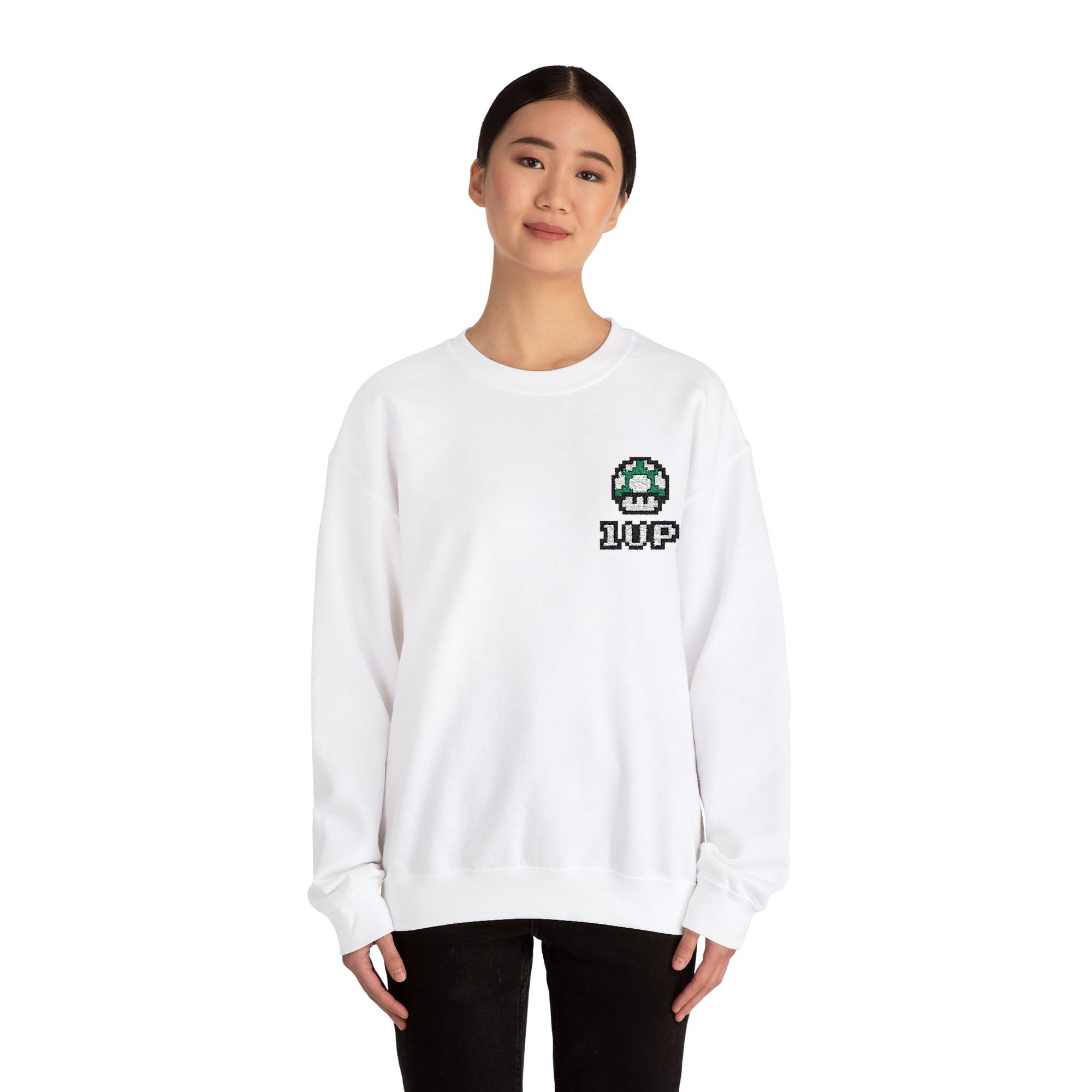 1UP Mushroom - Unisex Heavy Blend™ Crewneck Sweatshirt