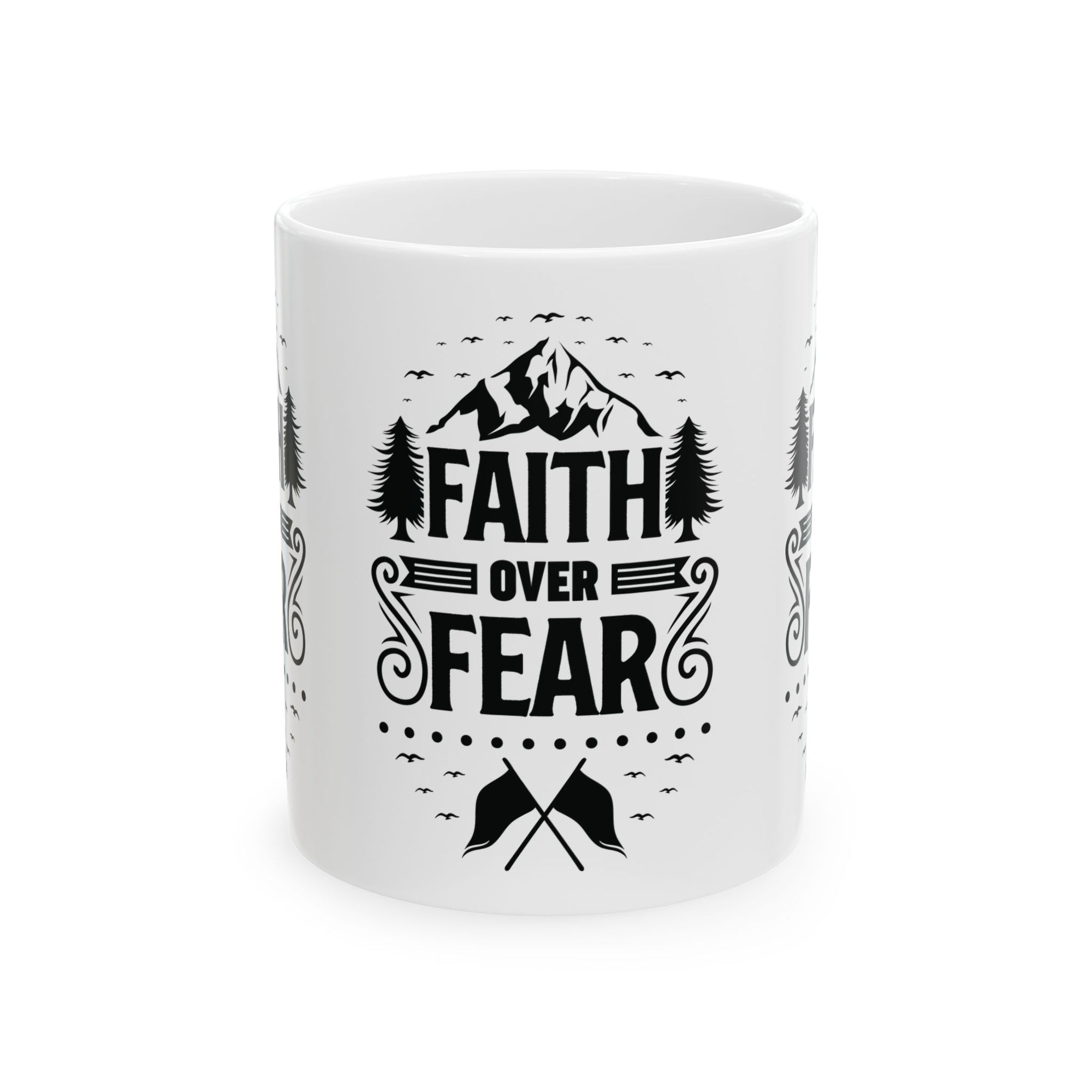 Inspirational Ceramic Mug - "Faith over Fear" - Perfect for Daily Motivation & Gift Giving