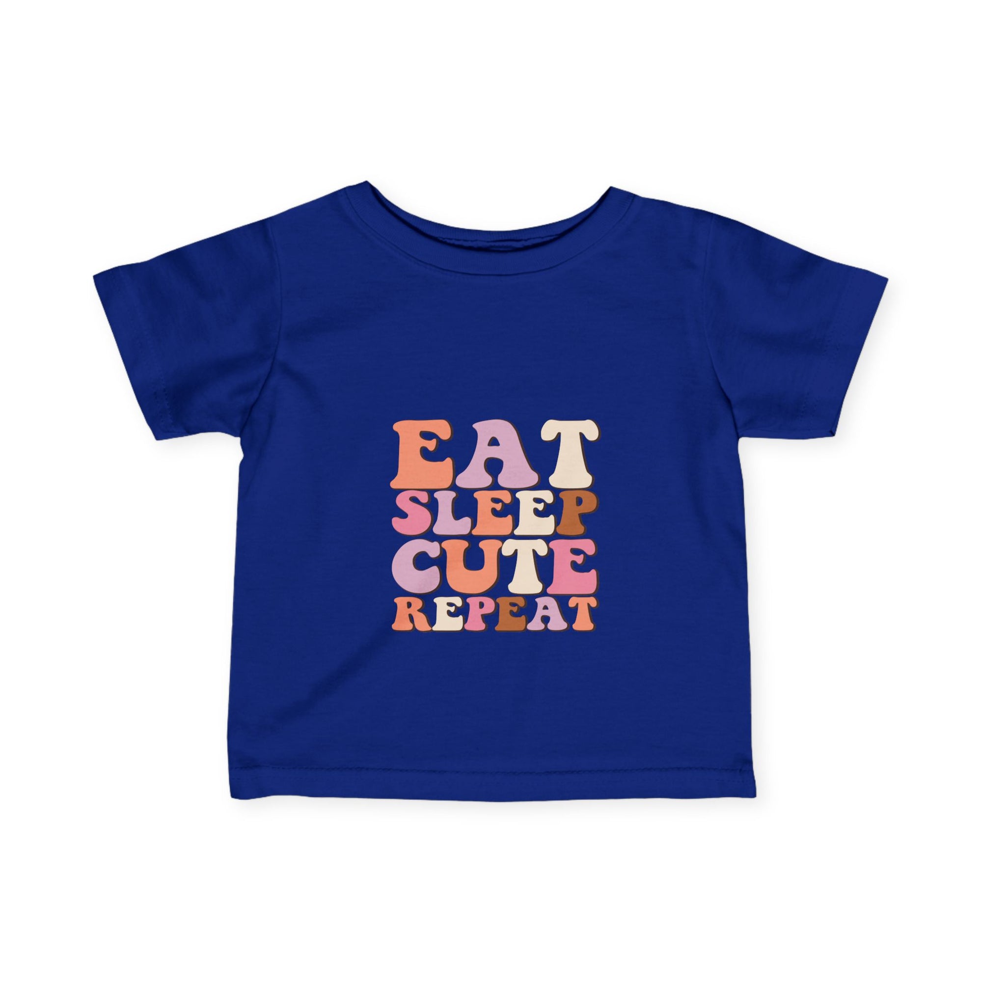 Cute Infant T-Shirt - 'Eat Sleep Cute Repeat' with Colorful Number 1 Design