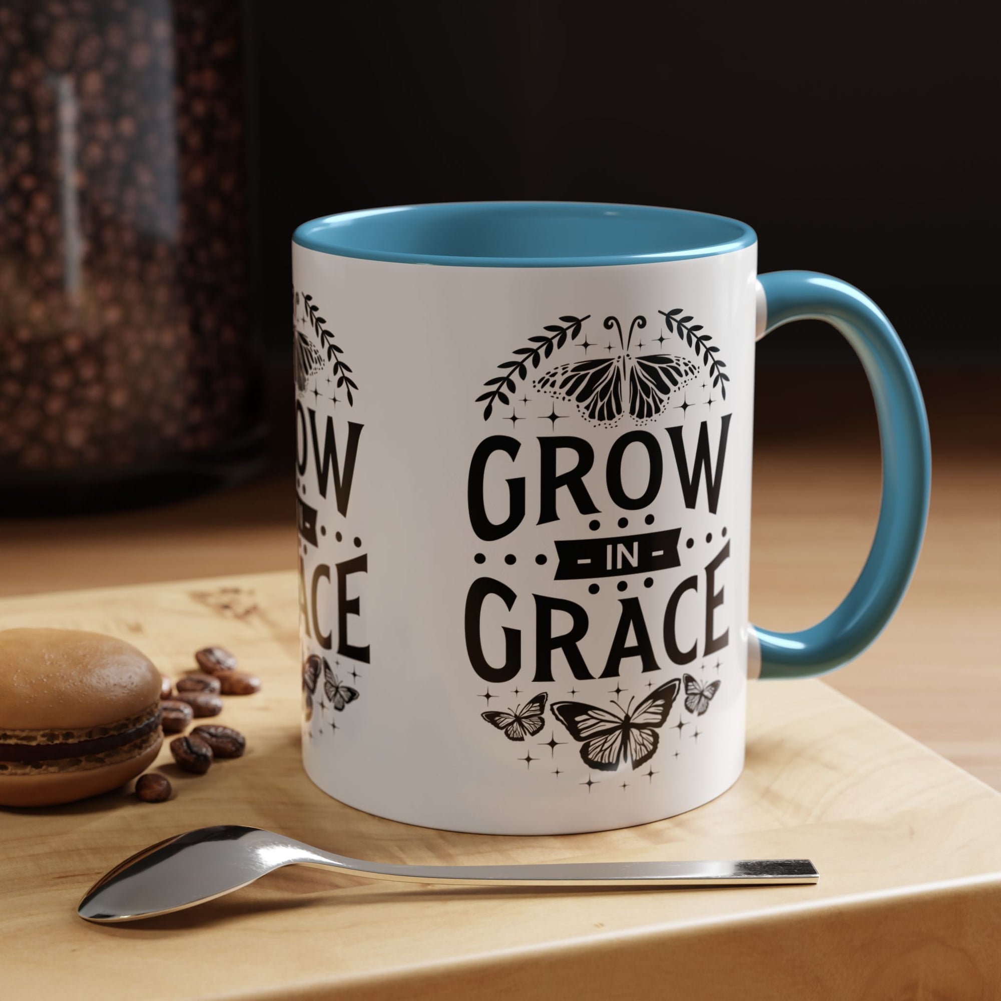 Grow in Grace Accent Coffee Mug - Inspirational Design