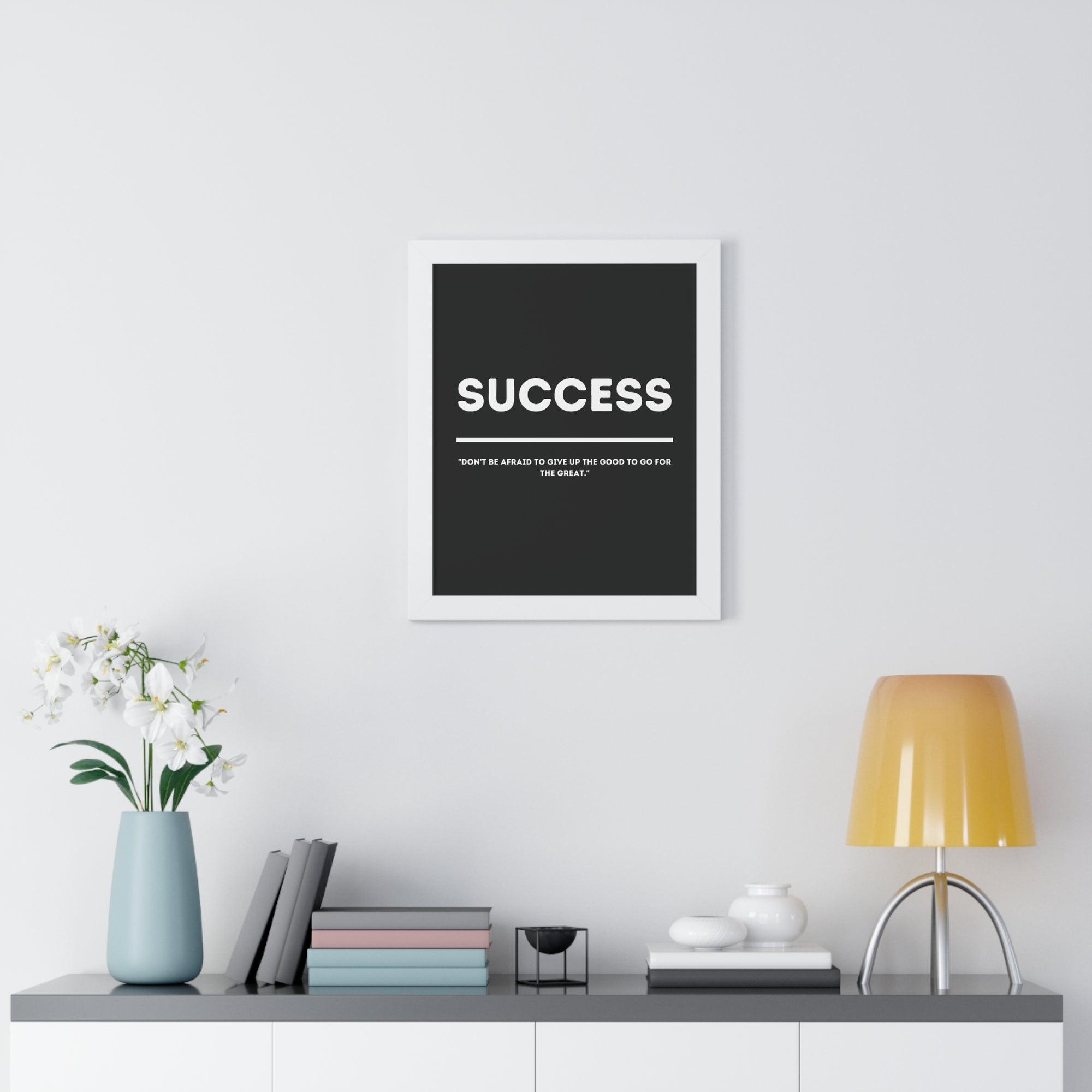 Minimalist in Black (Success) - Framed Vertical Poster