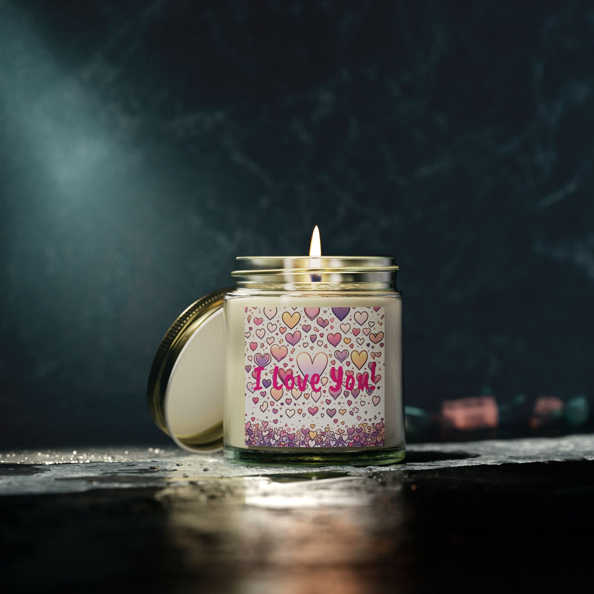 I Love You - Scented Candles, Coconut Apricot Wax (4oz, 9oz)