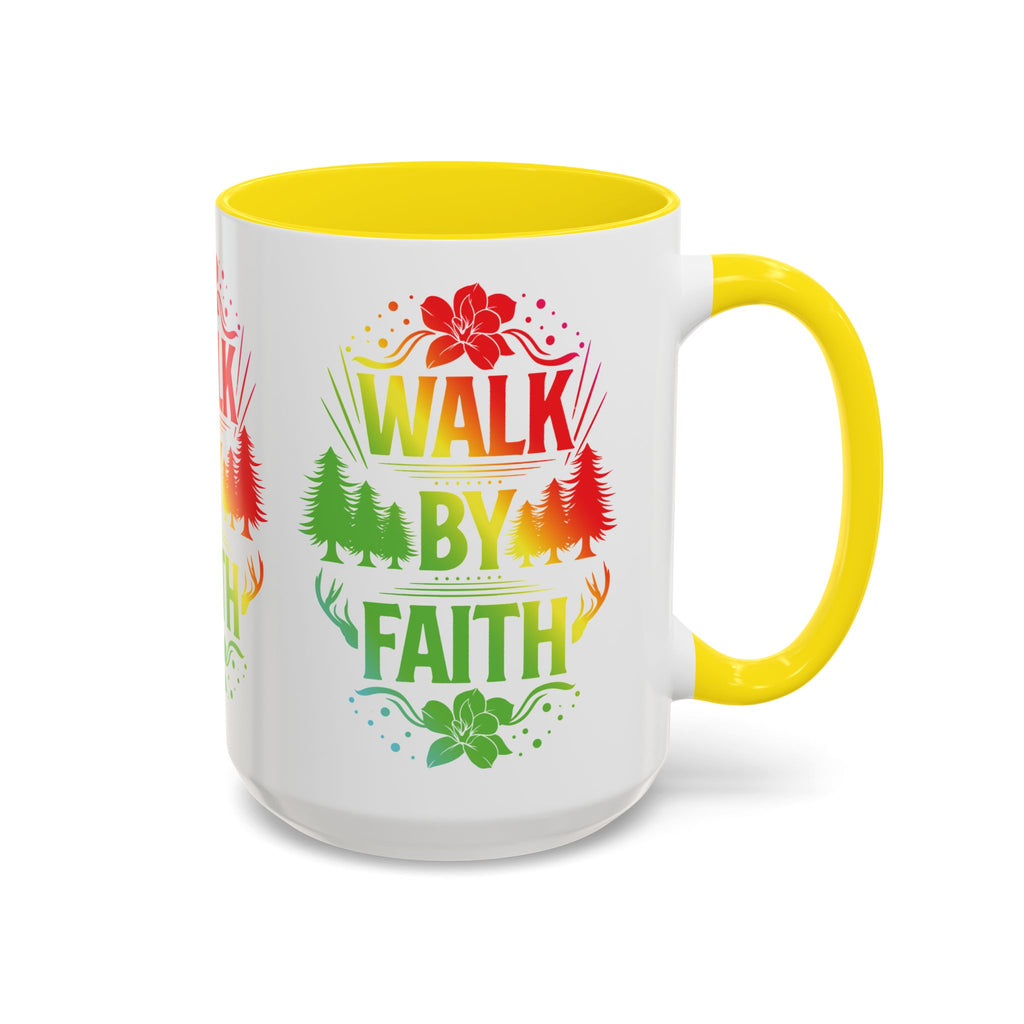 Walk by Faith Accent Coffee Mug - Inspirational Design