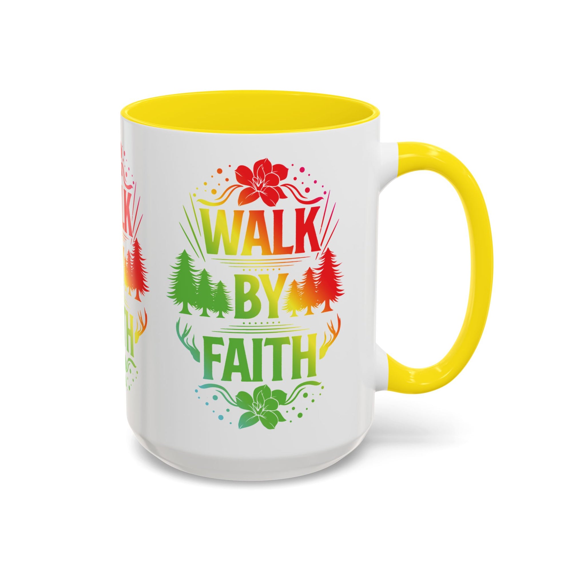 Walk by Faith Accent Coffee Mug - Inspirational Design