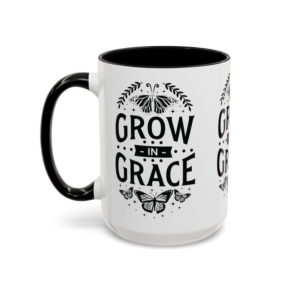 Grow in Grace Accent Coffee Mug - Inspirational Design
