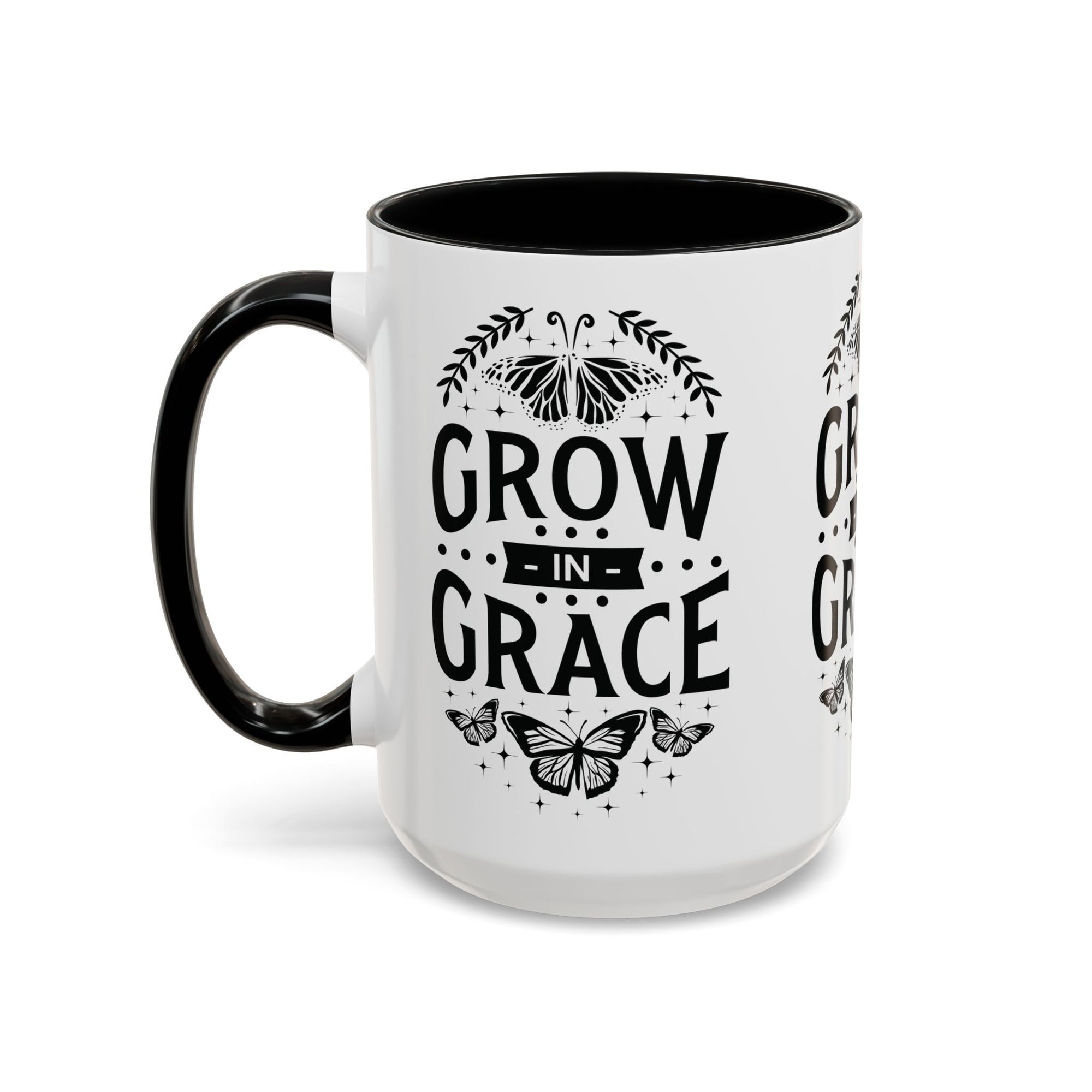 Grow in Grace Accent Coffee Mug - Inspirational Design
