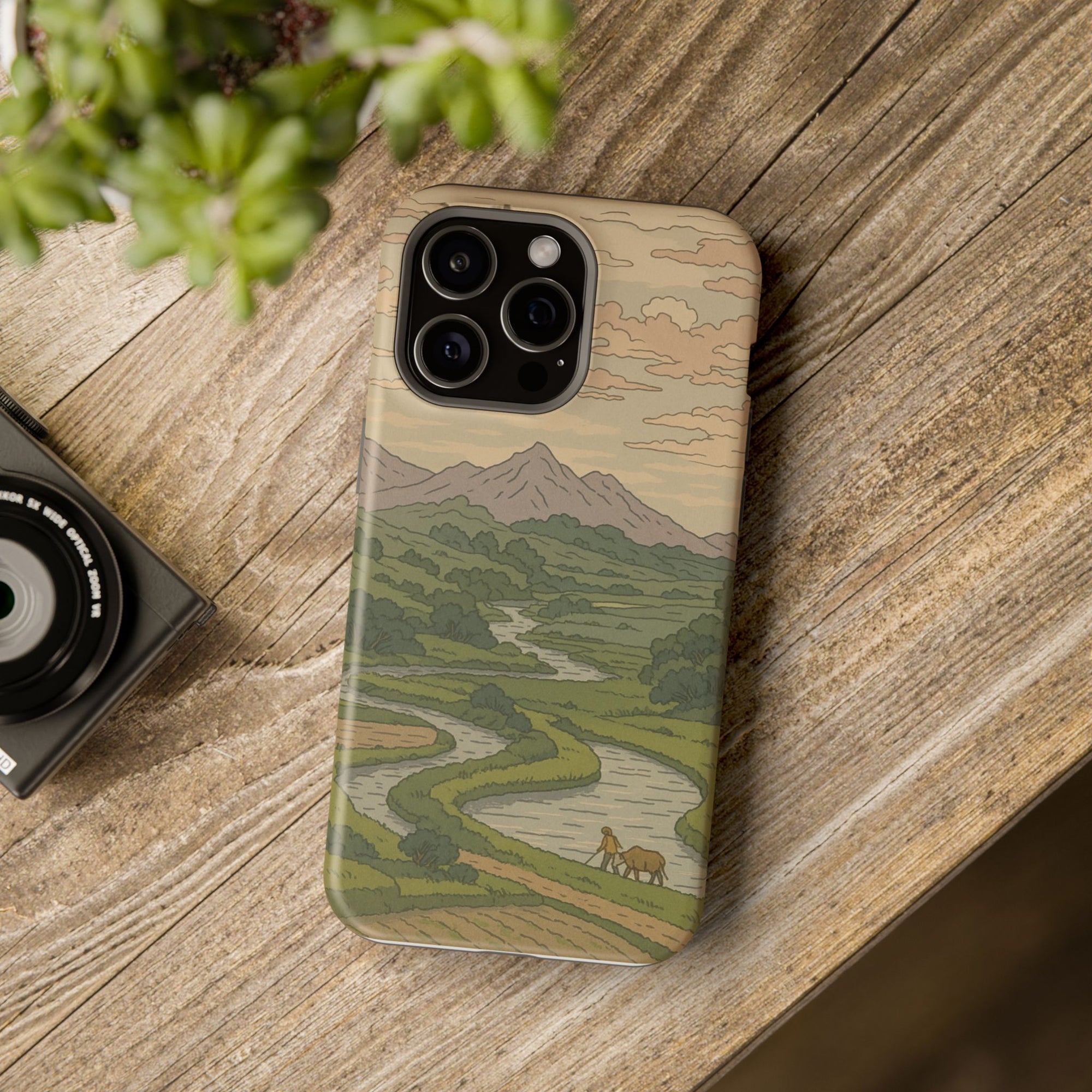 Nature-Inspired Magnetic Tough Case for iPhone, Phone Protection, Adventure Gift, Outdoor Lover, Earthy Aesthetic