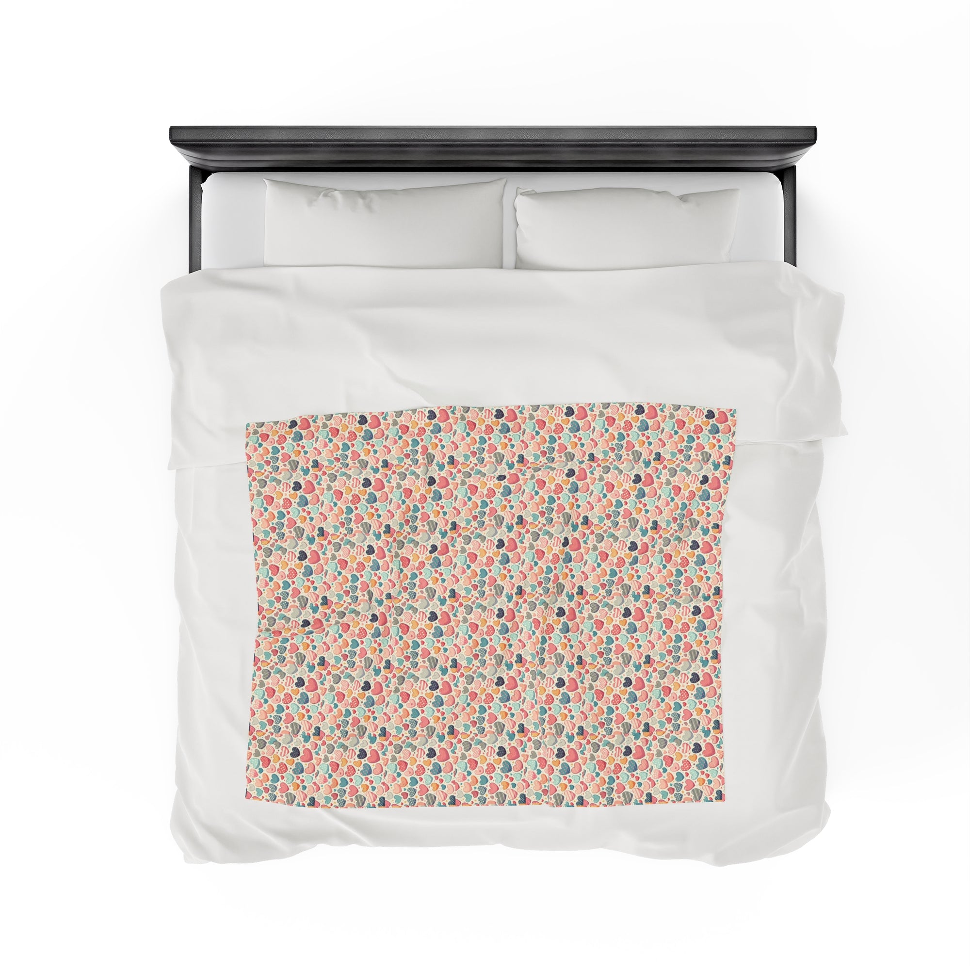 Cute Hearts - Velveteen Plush Blanket