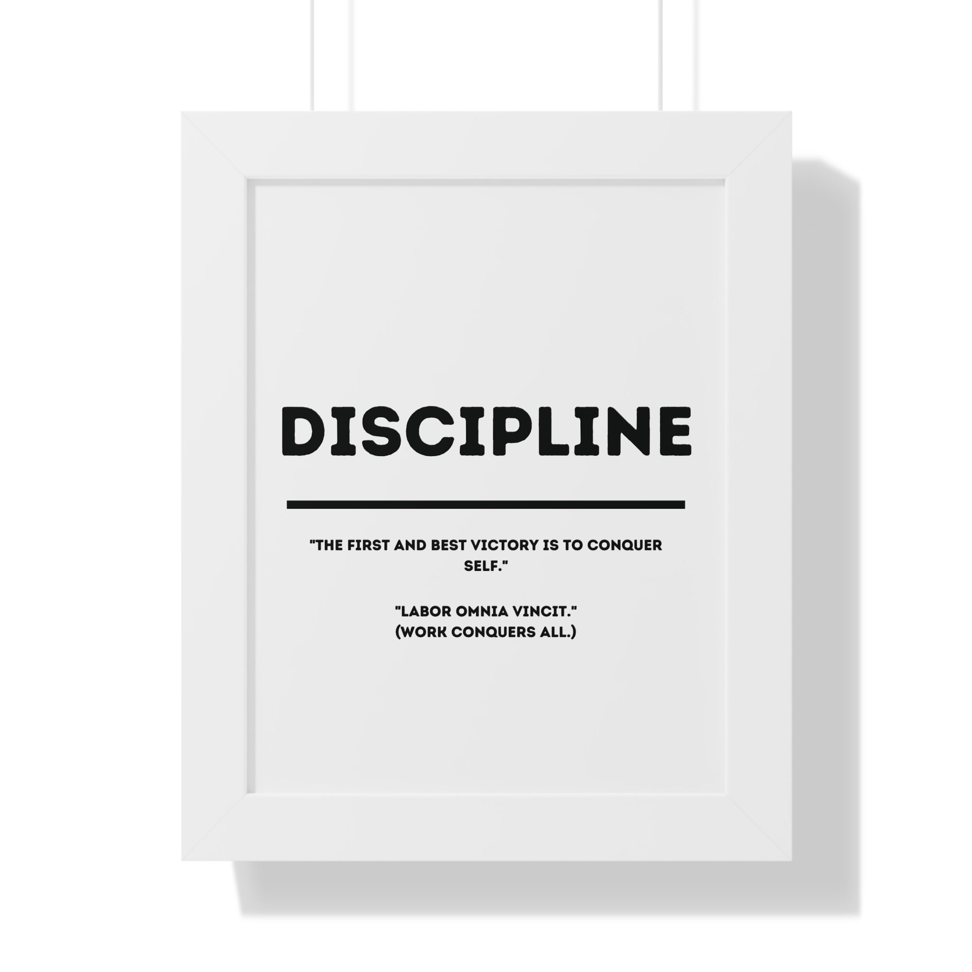 Minimalist in White (Discipline) - Framed Vertical Poster