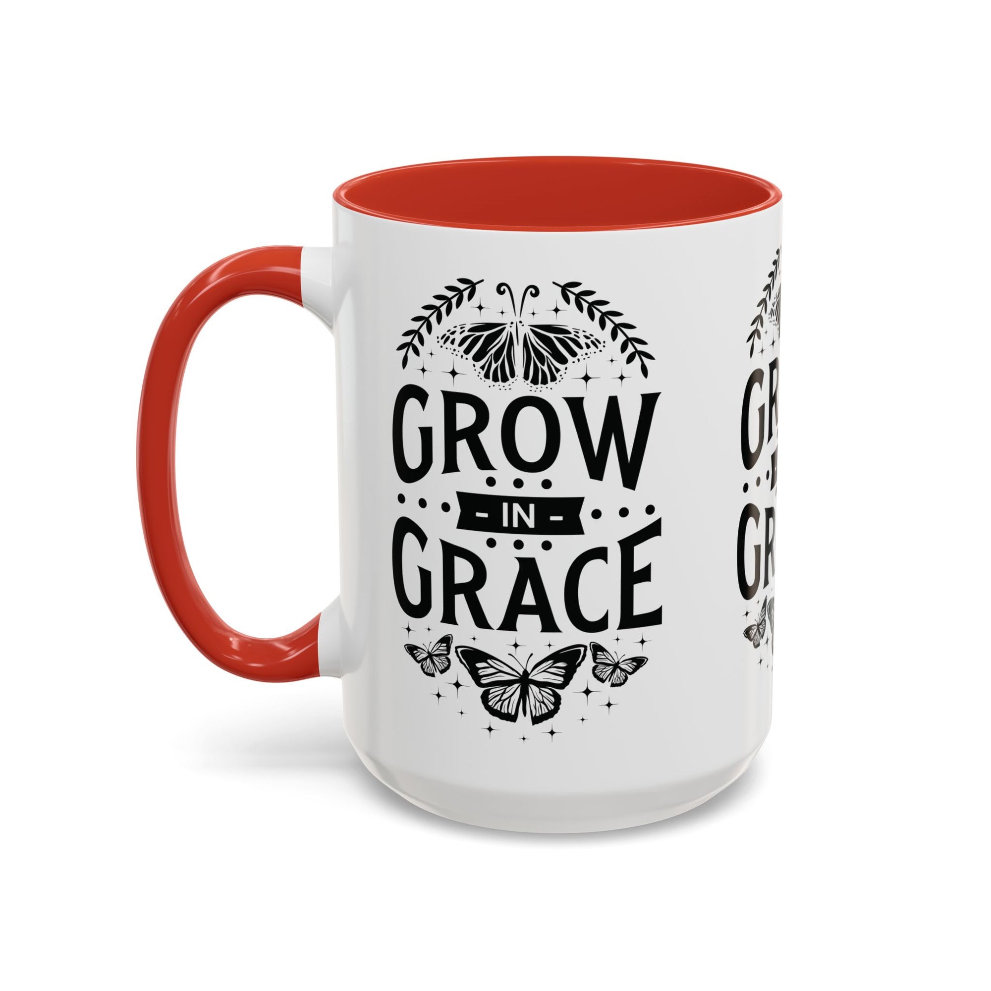 Grow in Grace Accent Coffee Mug - Inspirational Design