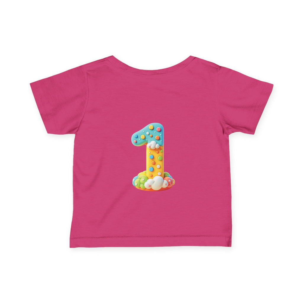Cute Infant T-Shirt - 'Eat Sleep Cute Repeat' with Colorful Number 1 Design