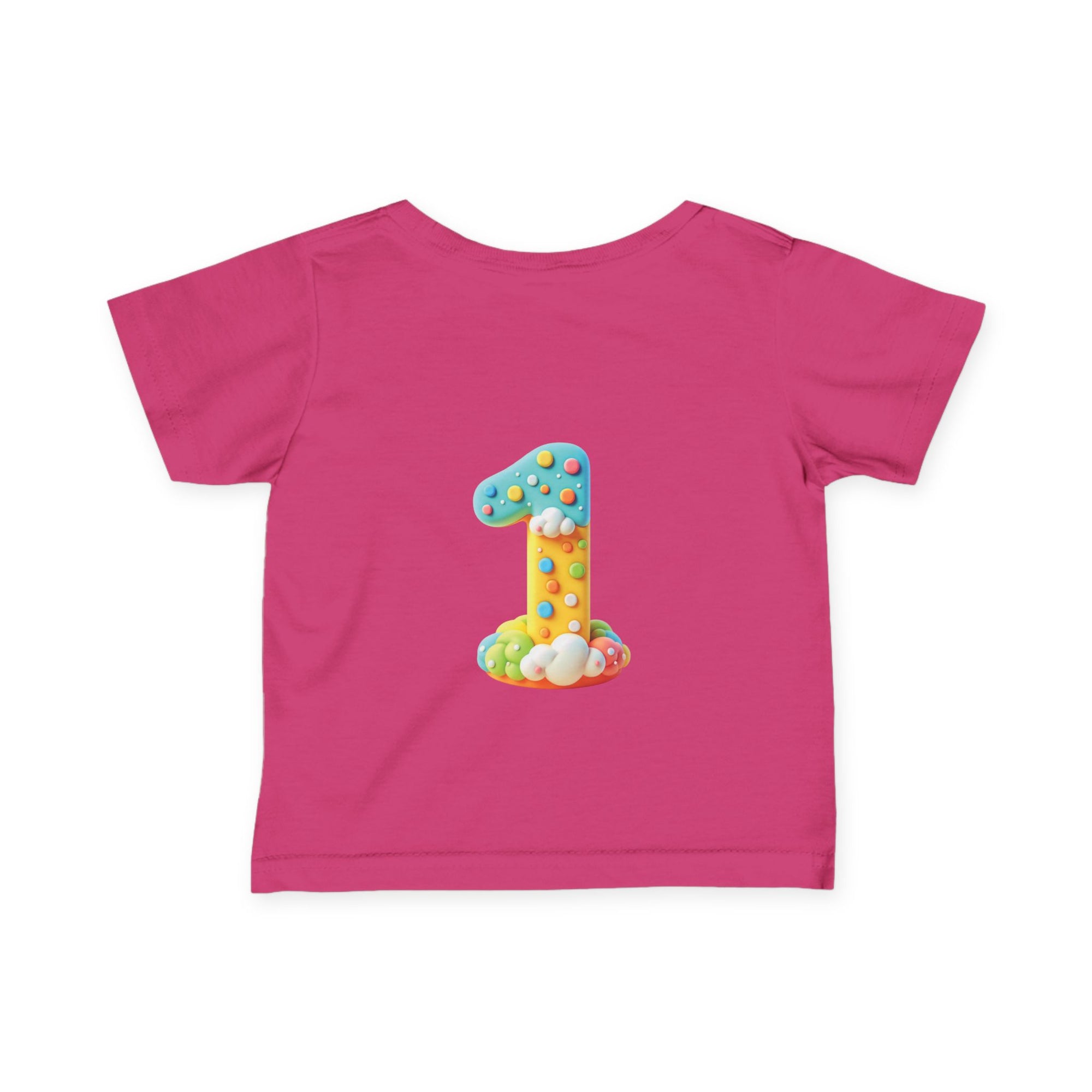 Cute Infant T-Shirt - 'Eat Sleep Cute Repeat' with Colorful Number 1 Design