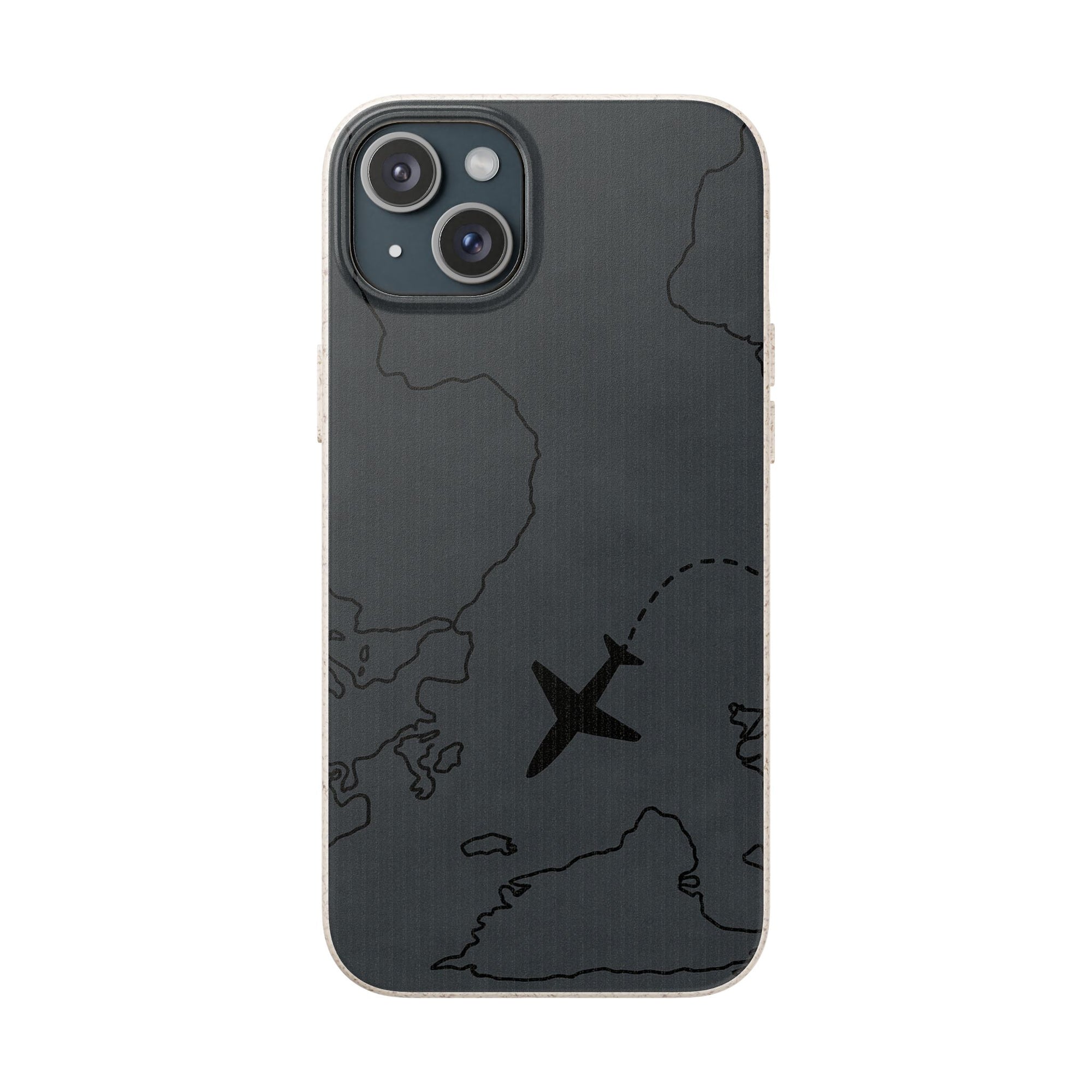 Airplane Map Biodegradable Phone Case, Eco-Friendly Phone Cover, Travel Gift, Sustainable Accessory, Nature Lover Gift