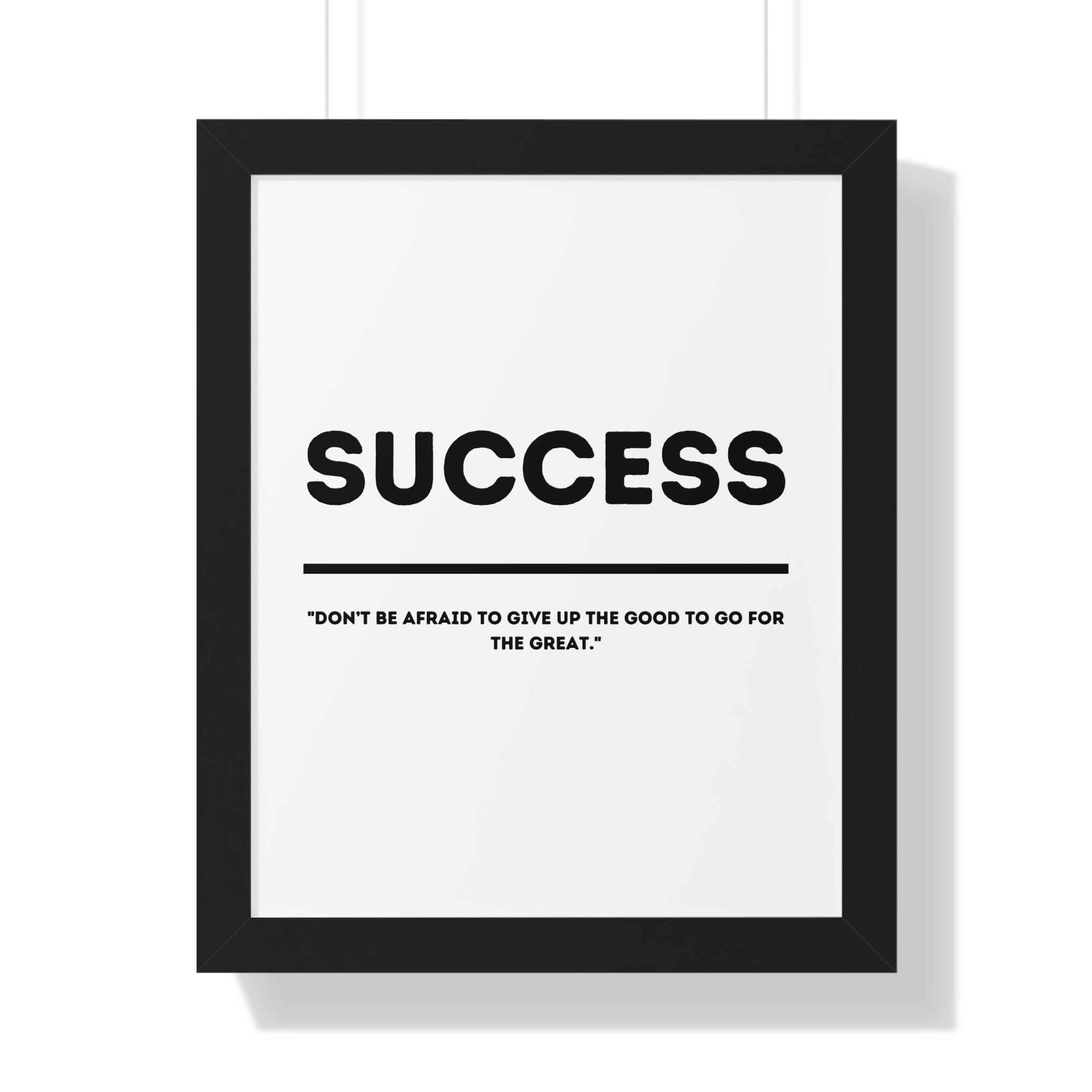Minimalist in White (Success) - Framed Vertical Poster