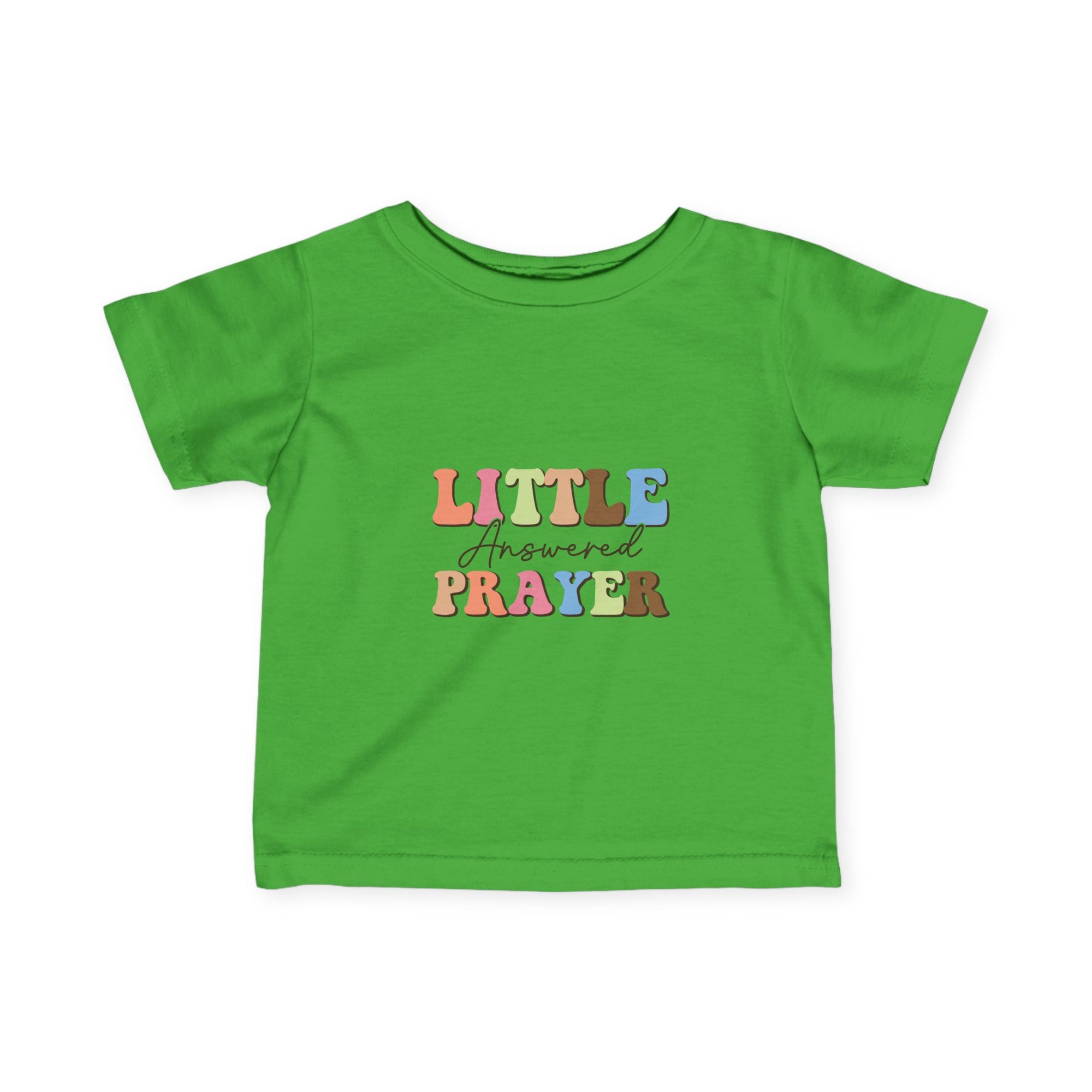 Cute Infant T-Shirt - 'Little Answered Prayer' with Colorful Number 1 Design