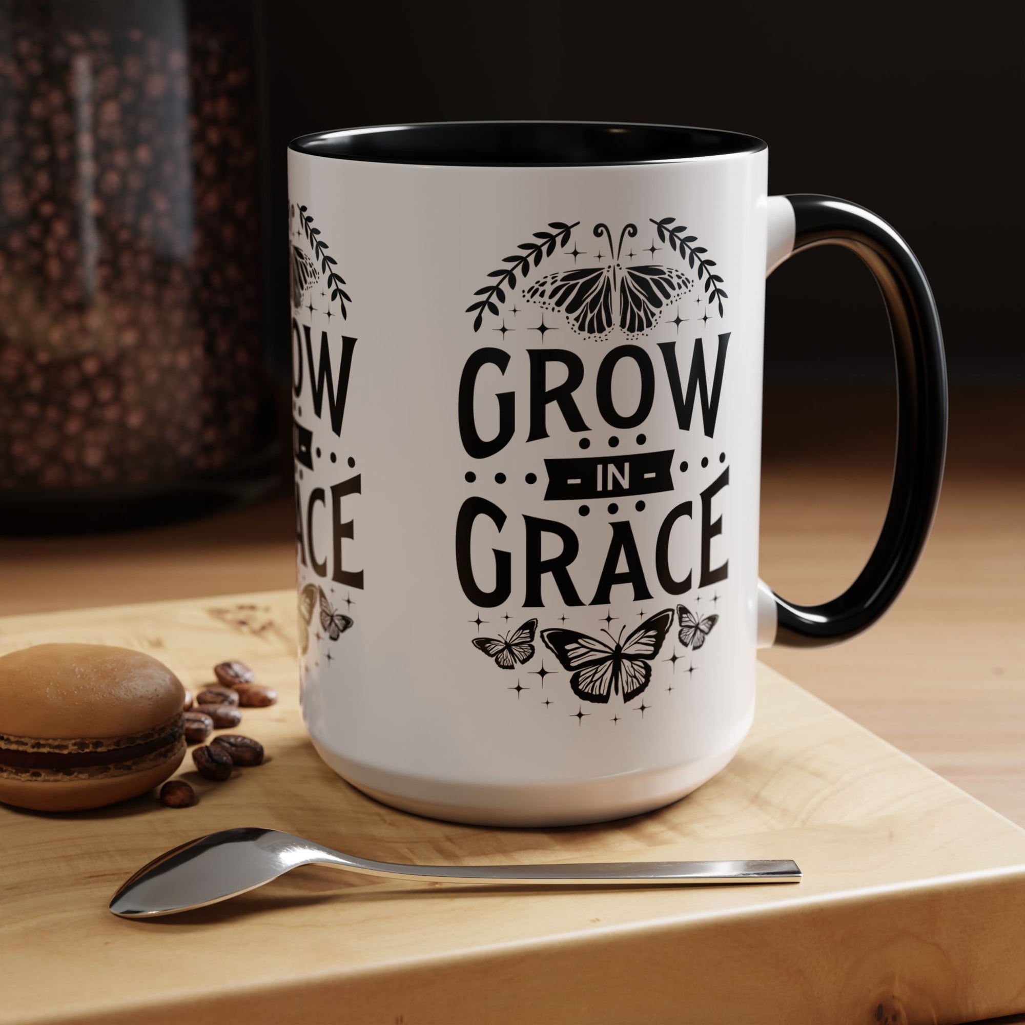 Grow in Grace Accent Coffee Mug - Inspirational Design