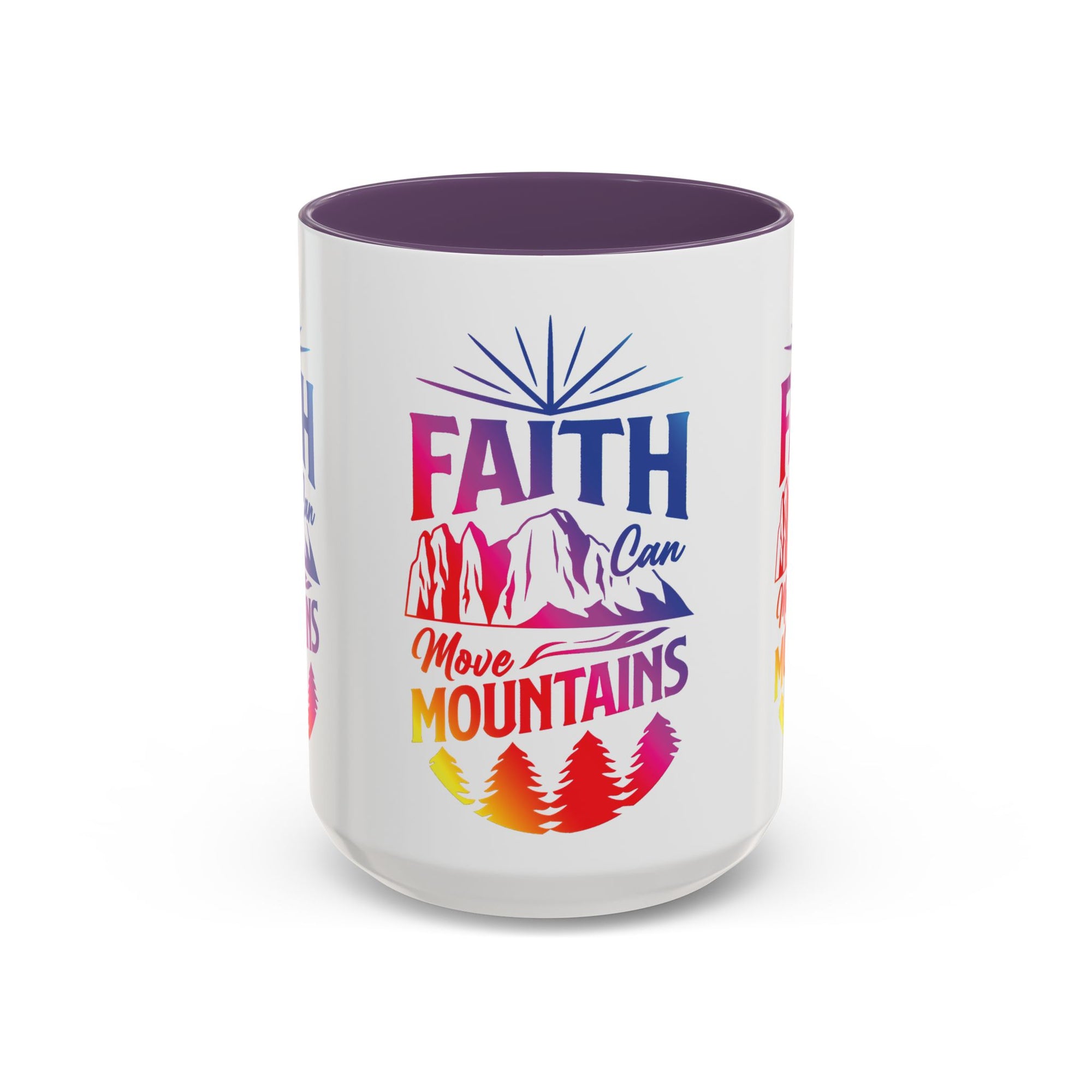 Faith Can Move Mountains Accent Coffee Mug - Inspirational Design