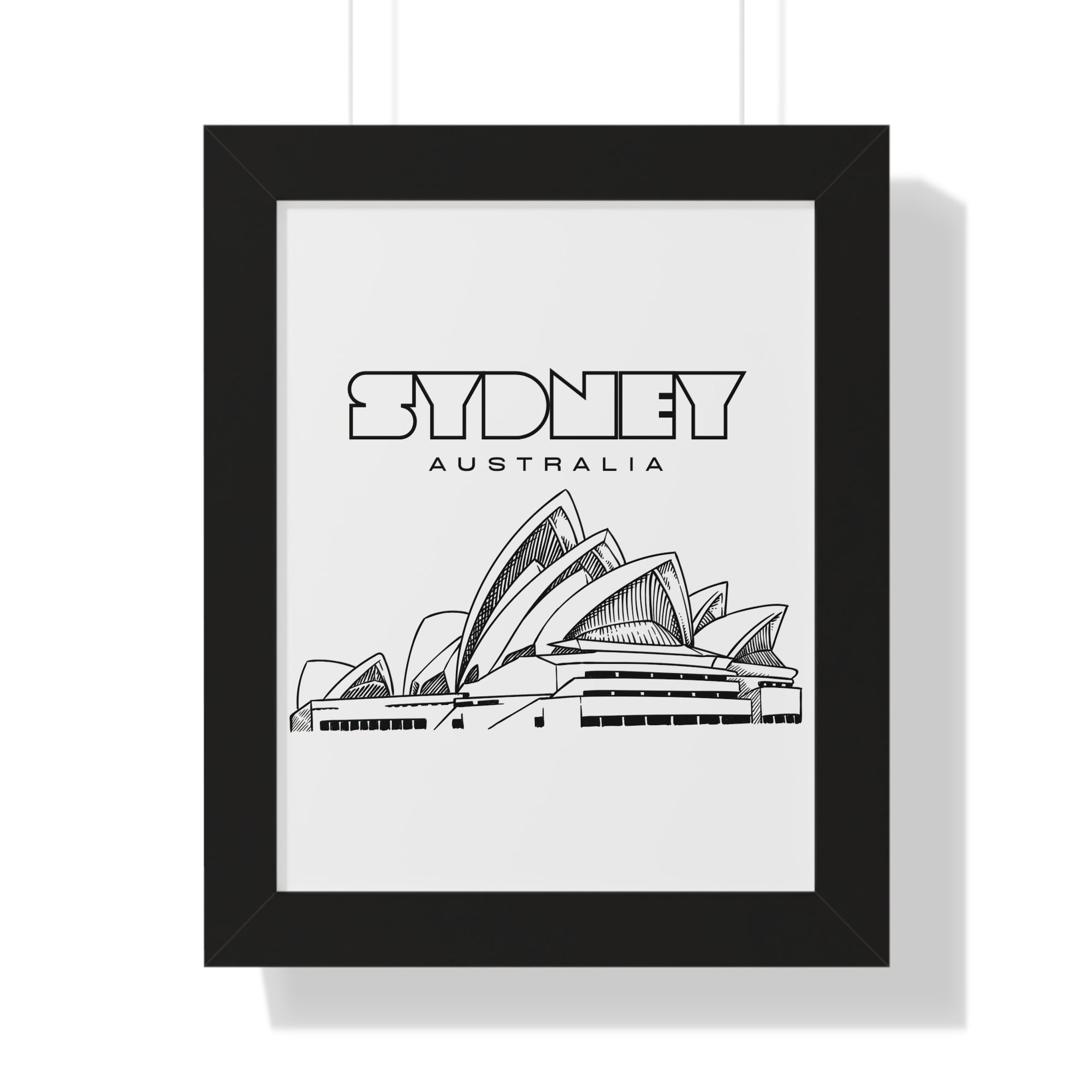 Aesthetic Sydney in White - Framed Vertical Poster