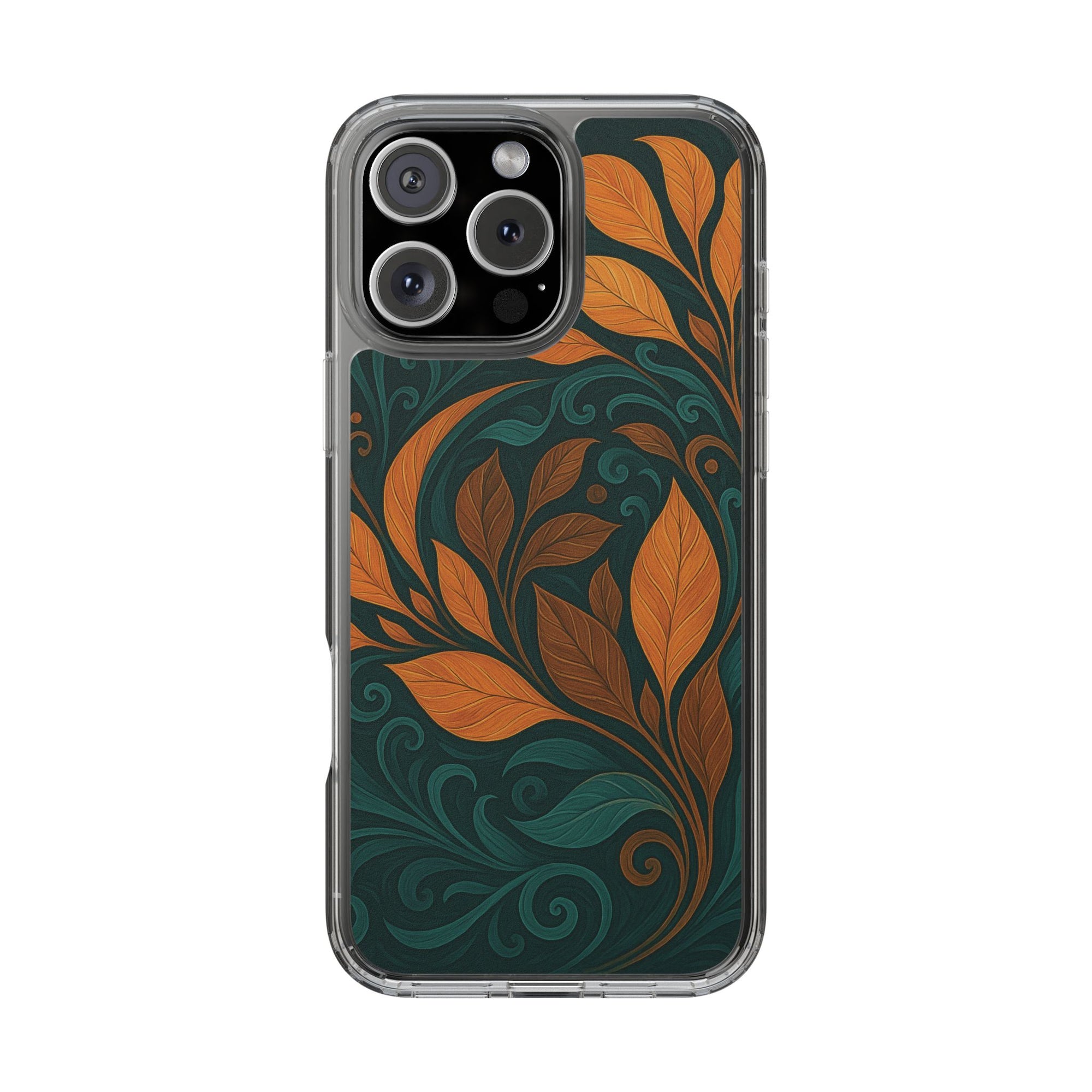 Bohemian Floral Clear Phone Case - Nature Lover's Gift, Botanical Design Phone Cover, Fall Aesthetic, Eco-Friendly Case, Custom Phone