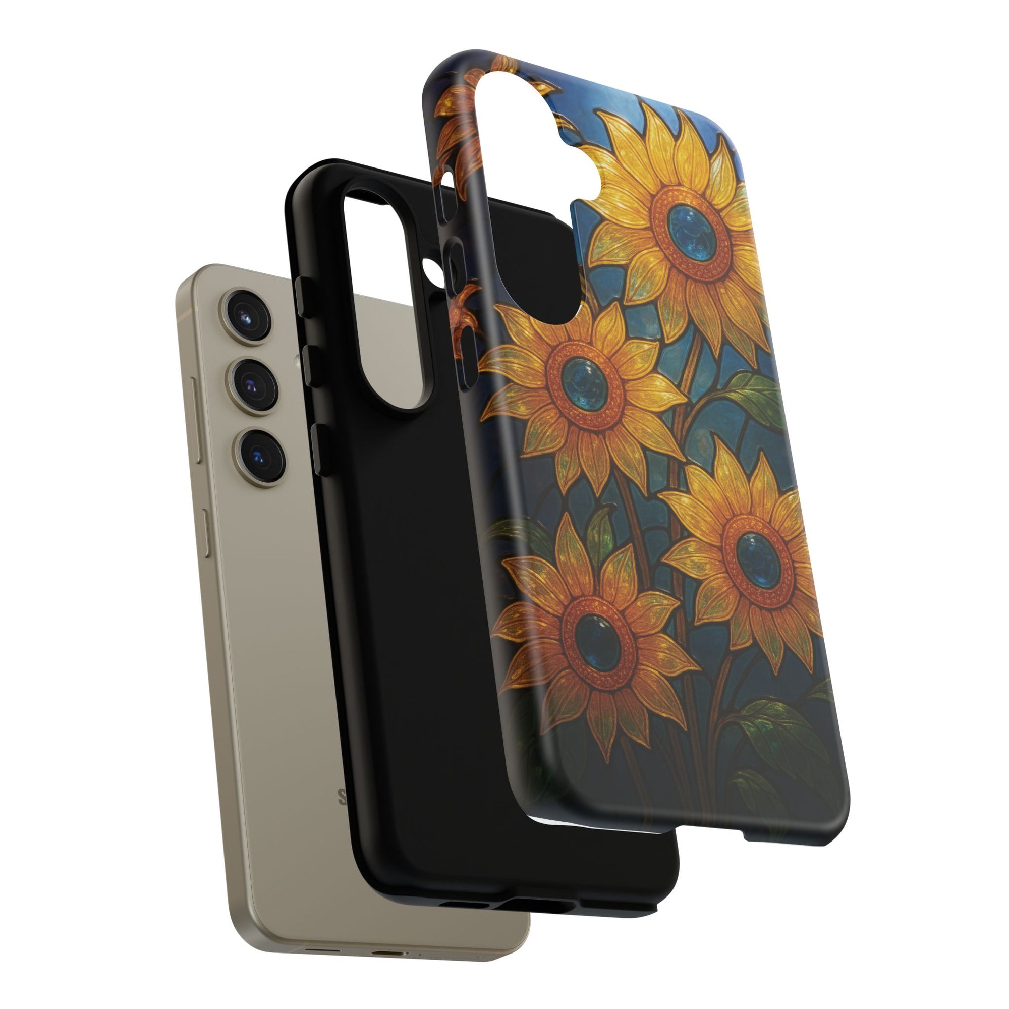Vibrant Floral Phone Case, Sunflower Design, Tough & Durable Case, Nature Lover Gift, Protective Phone Cover, Spring Aesthetic