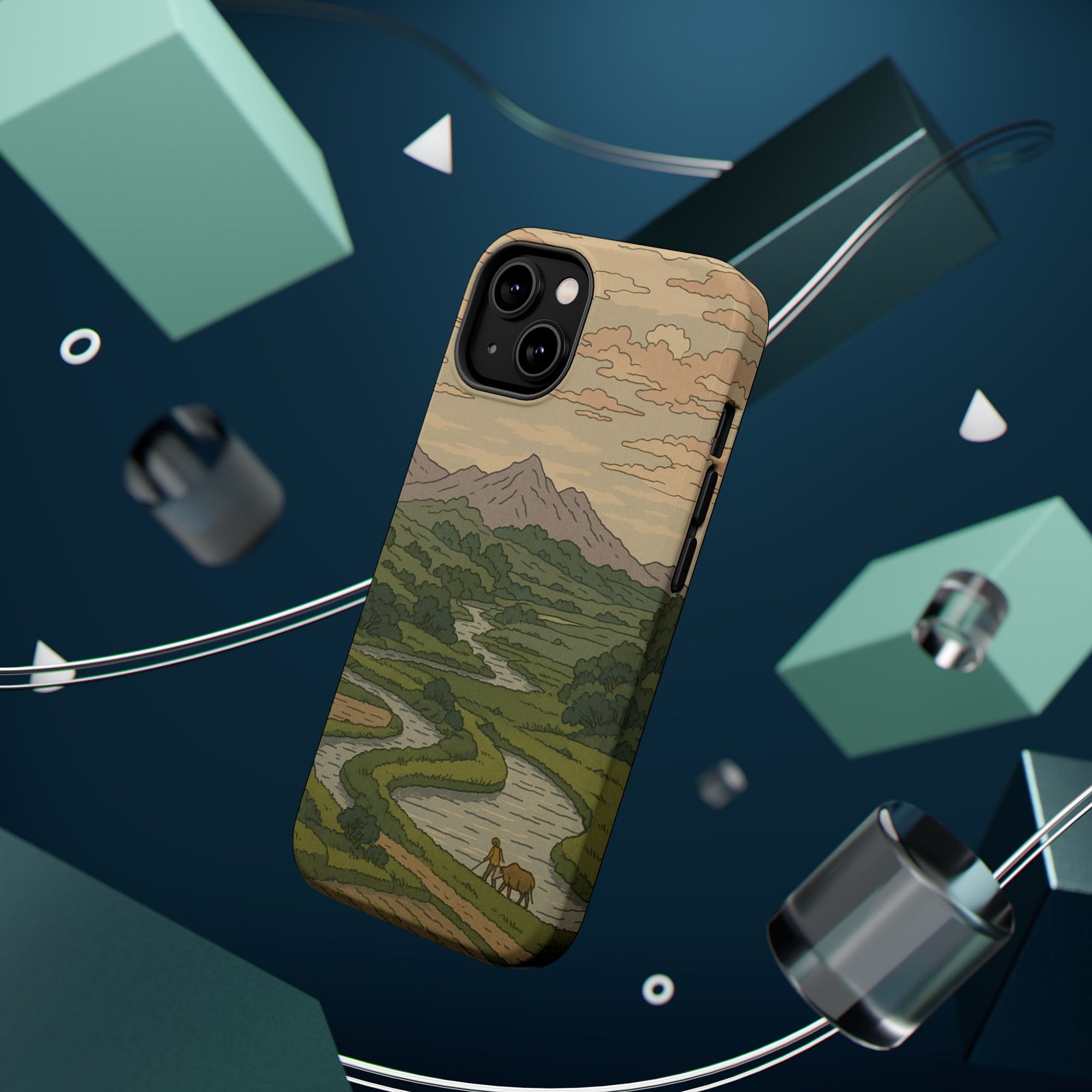 Nature-Inspired Magnetic Tough Case for iPhone, Phone Protection, Adventure Gift, Outdoor Lover, Earthy Aesthetic