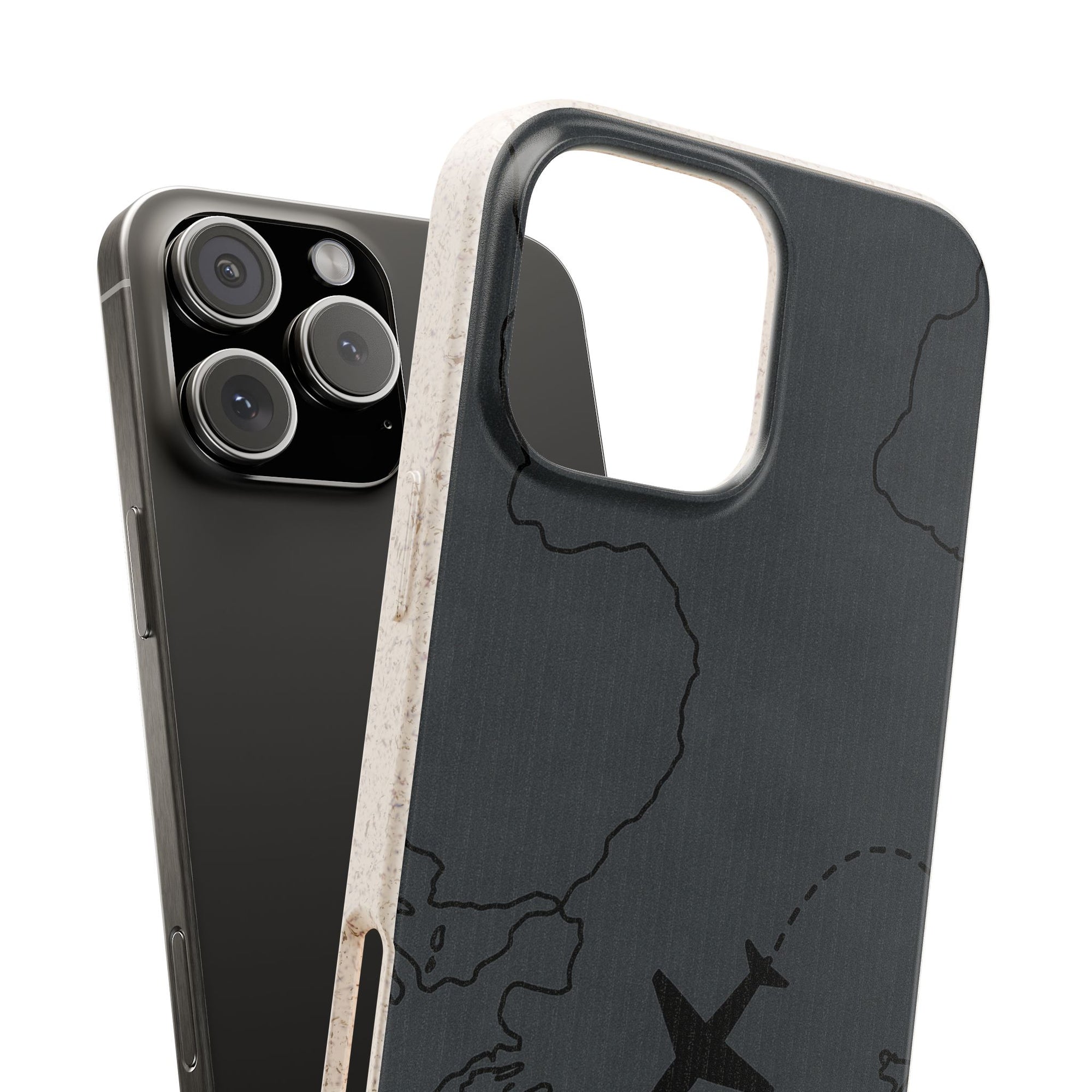 Airplane Map Biodegradable Phone Case, Eco-Friendly Phone Cover, Travel Gift, Sustainable Accessory, Nature Lover Gift