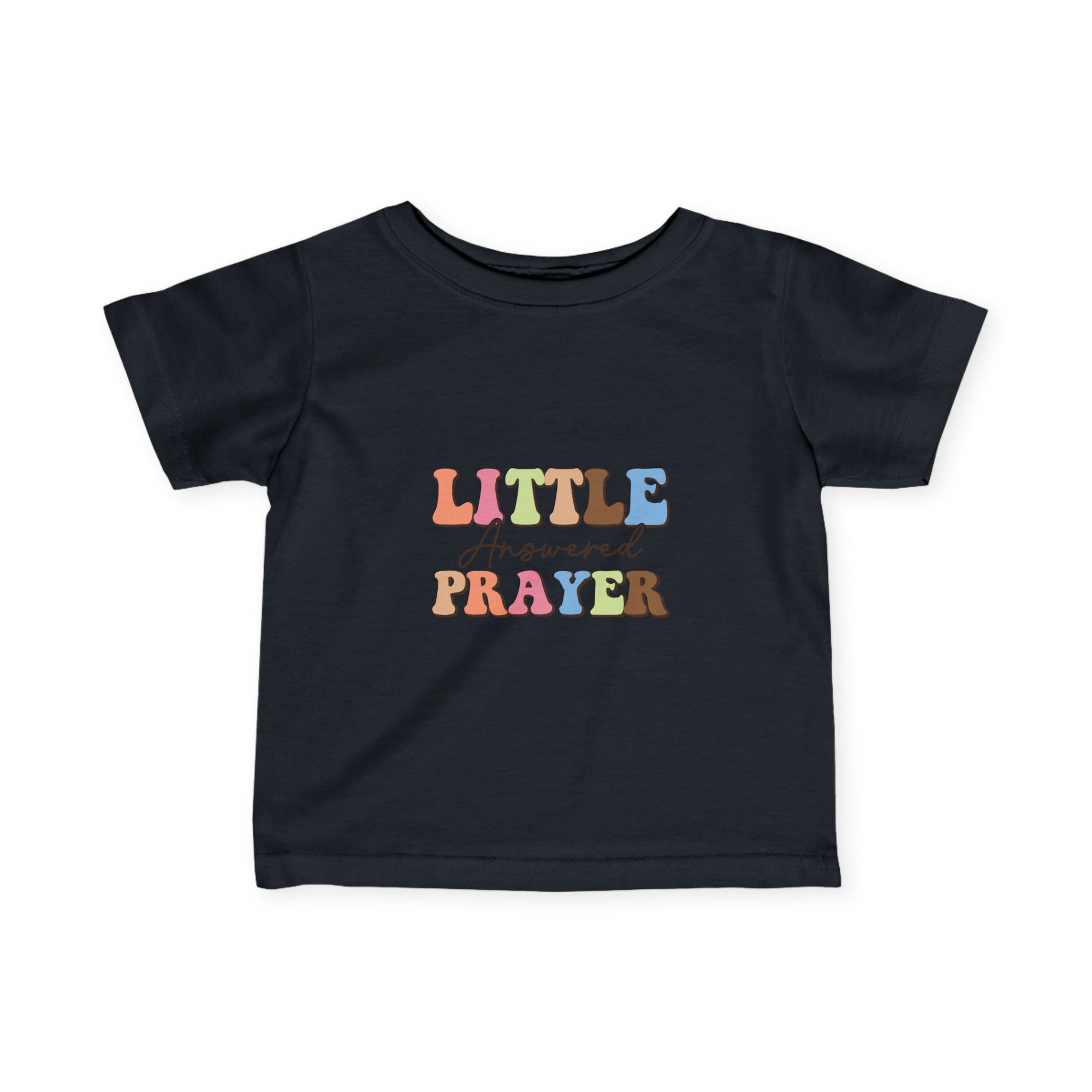 Cute Infant T-Shirt - 'Little Answered Prayer' with Colorful Number 1 Design