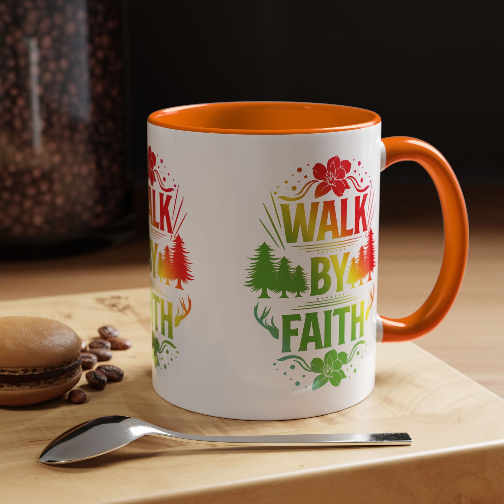 Walk by Faith Accent Coffee Mug - Inspirational Design