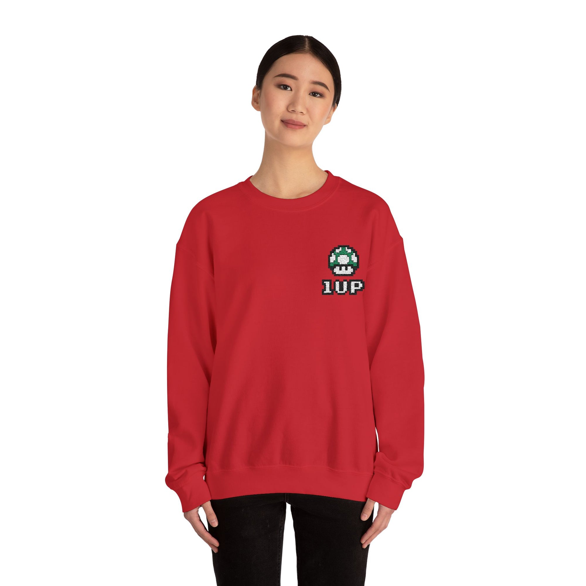 1UP Mushroom - Unisex Heavy Blend™ Crewneck Sweatshirt