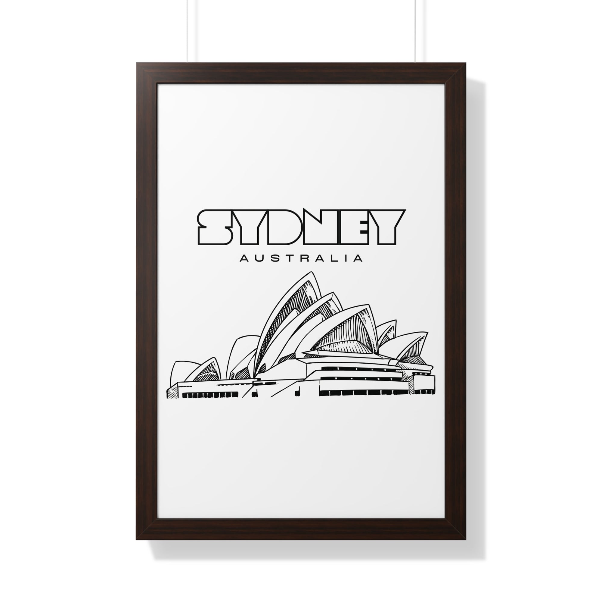 Aesthetic Sydney in White - Framed Vertical Poster