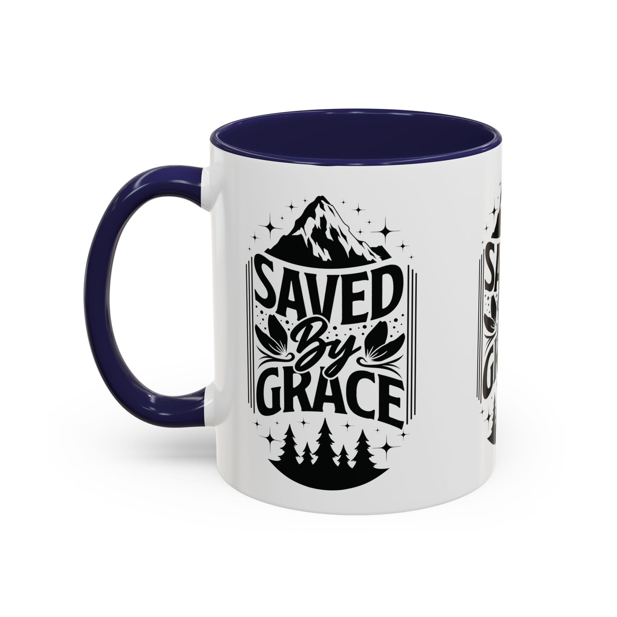 Saved by Grace Accent Coffee Mug - Inspirational Design