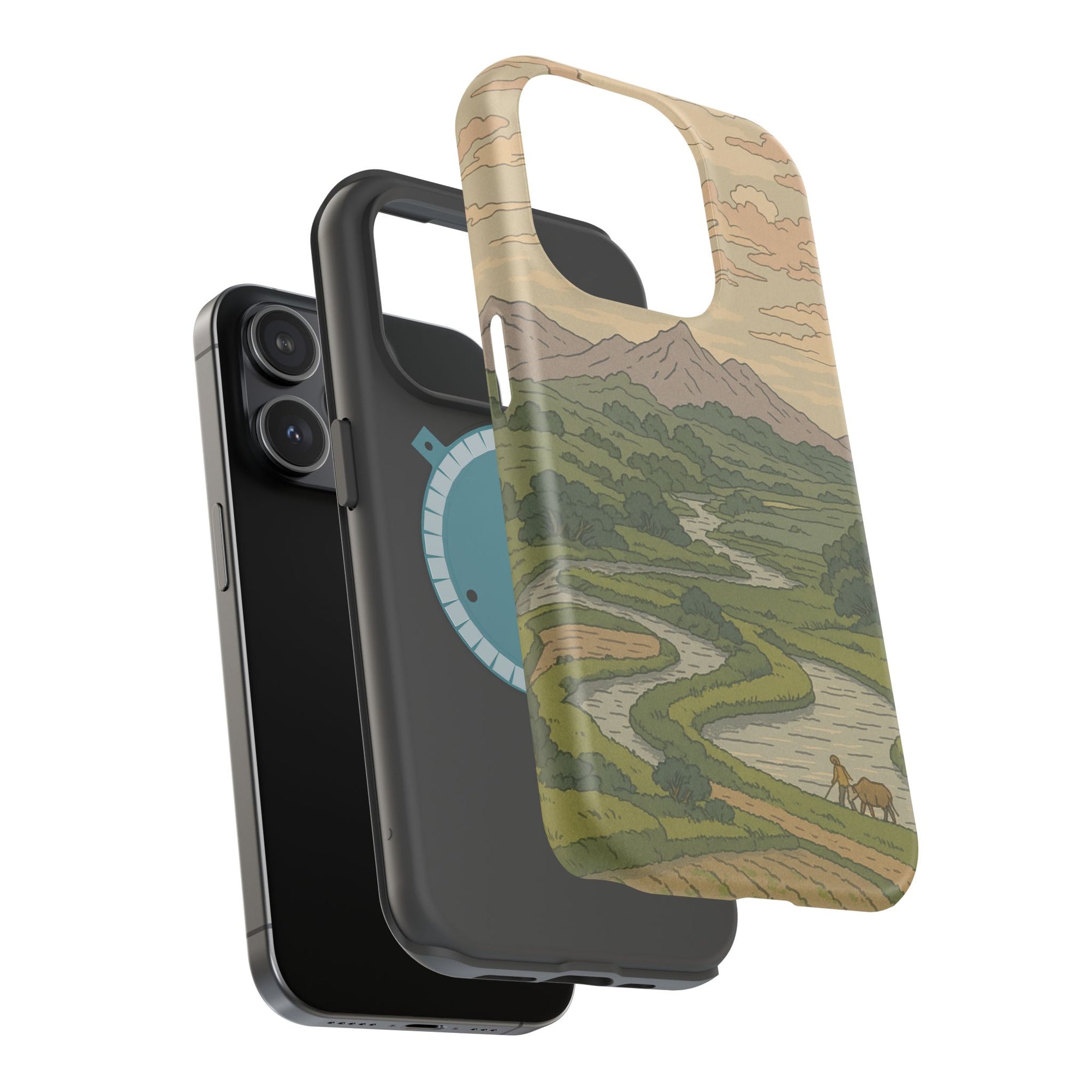 Nature-Inspired Magnetic Tough Case for iPhone, Phone Protection, Adventure Gift, Outdoor Lover, Earthy Aesthetic