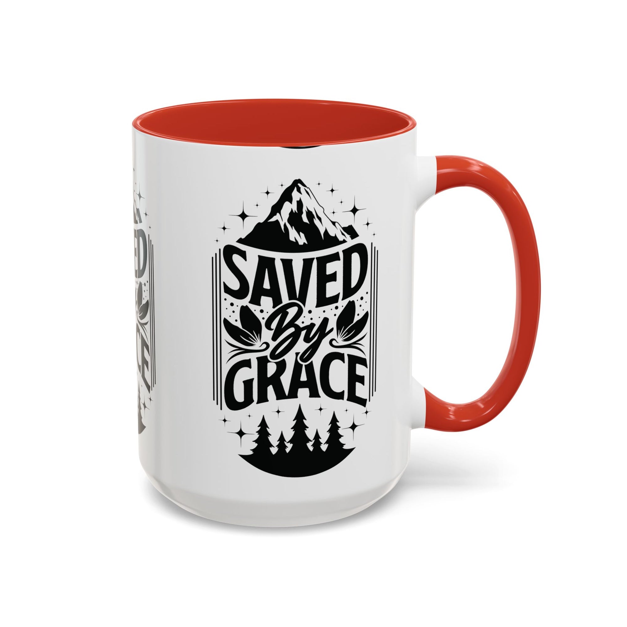 Saved by Grace Accent Coffee Mug - Inspirational Design