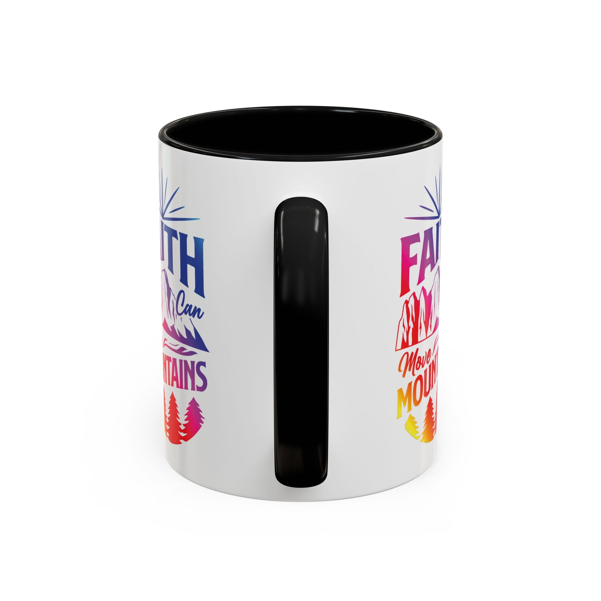Faith Can Move Mountains Accent Coffee Mug - Inspirational Design