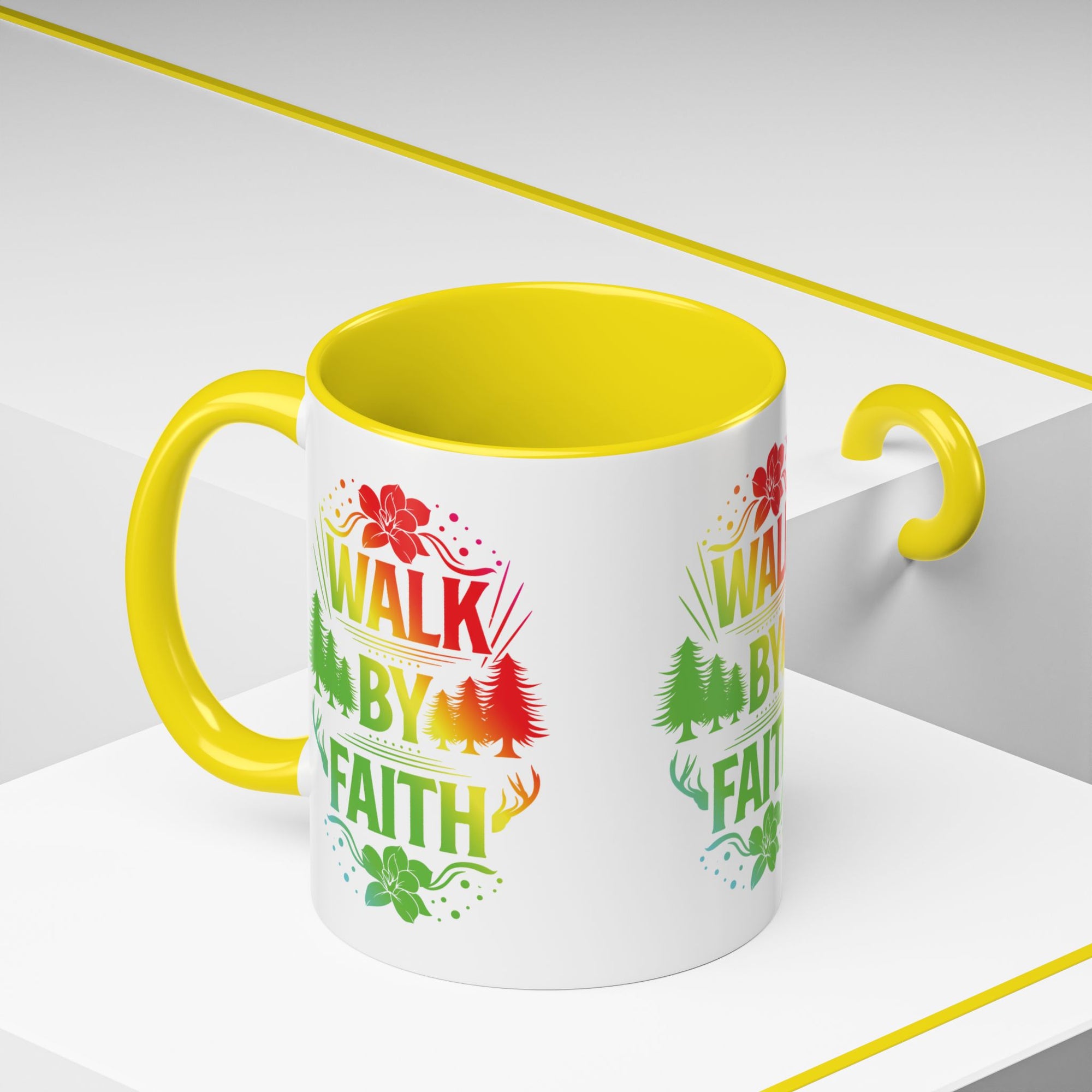 Walk by Faith Accent Coffee Mug - Inspirational Design