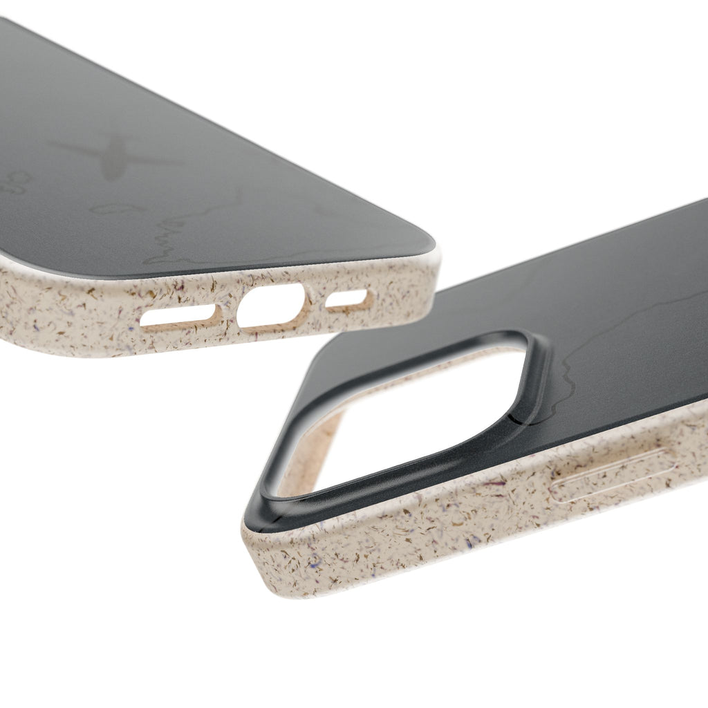 Airplane Map Biodegradable Phone Case, Eco-Friendly Phone Cover, Travel Gift, Sustainable Accessory, Nature Lover Gift