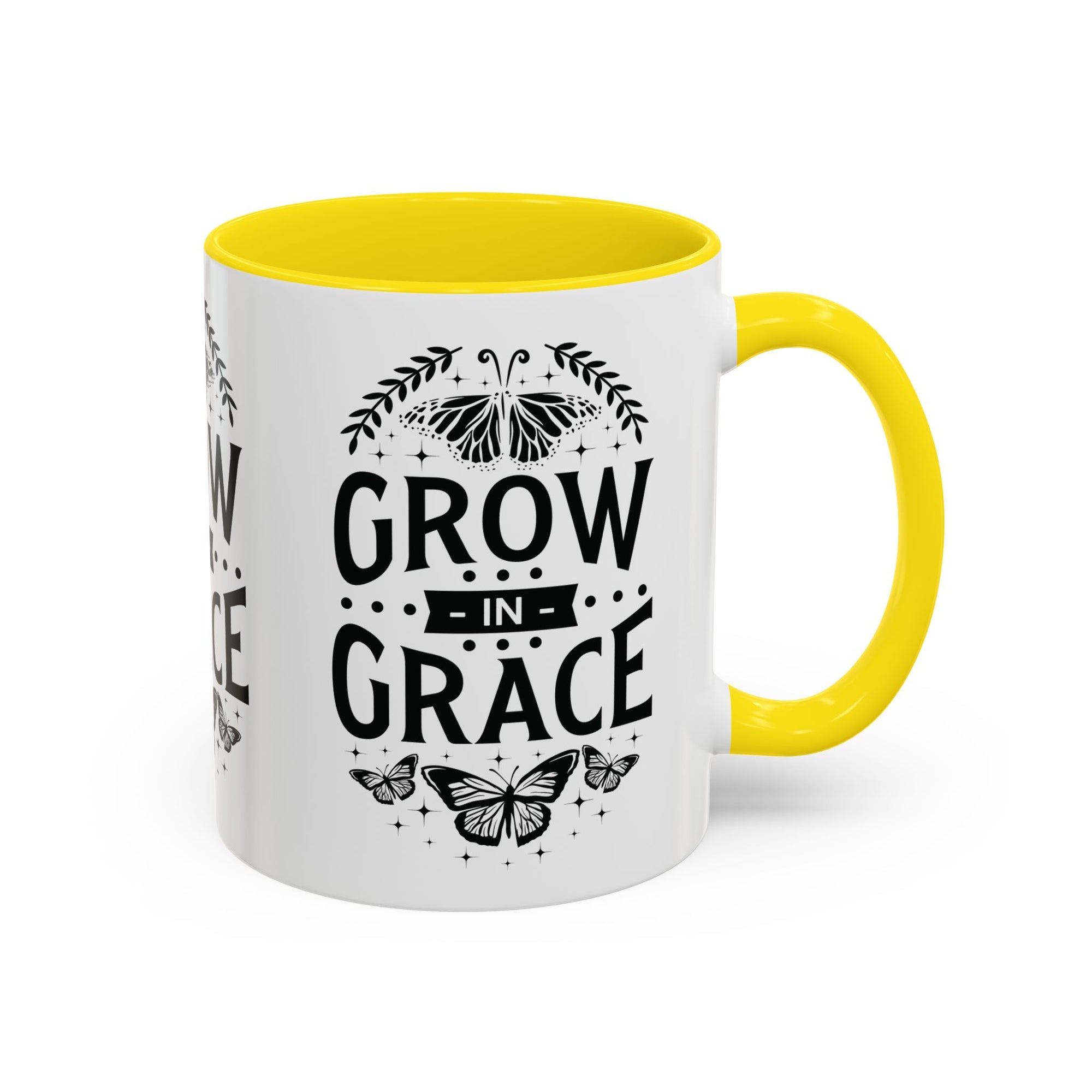 Grow in Grace Accent Coffee Mug - Inspirational Design
