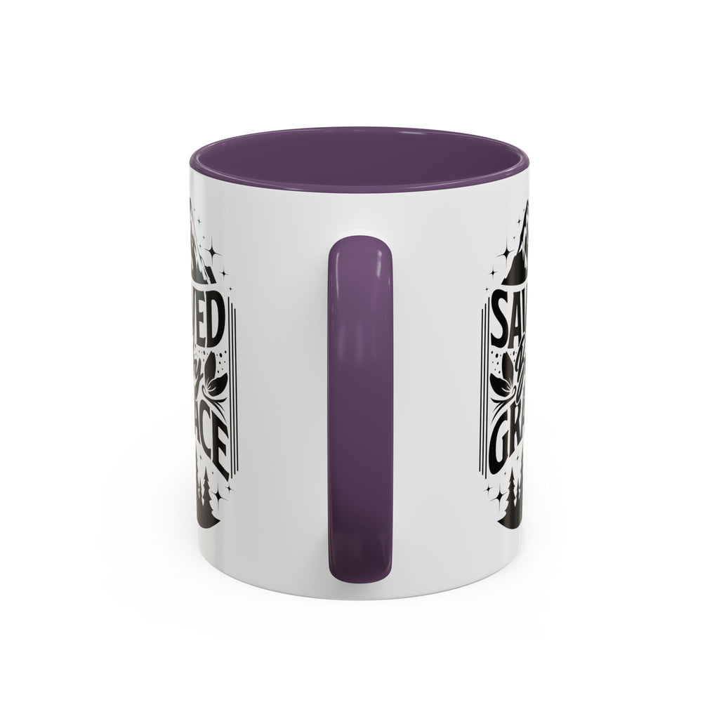 Saved by Grace Accent Coffee Mug - Inspirational Design
