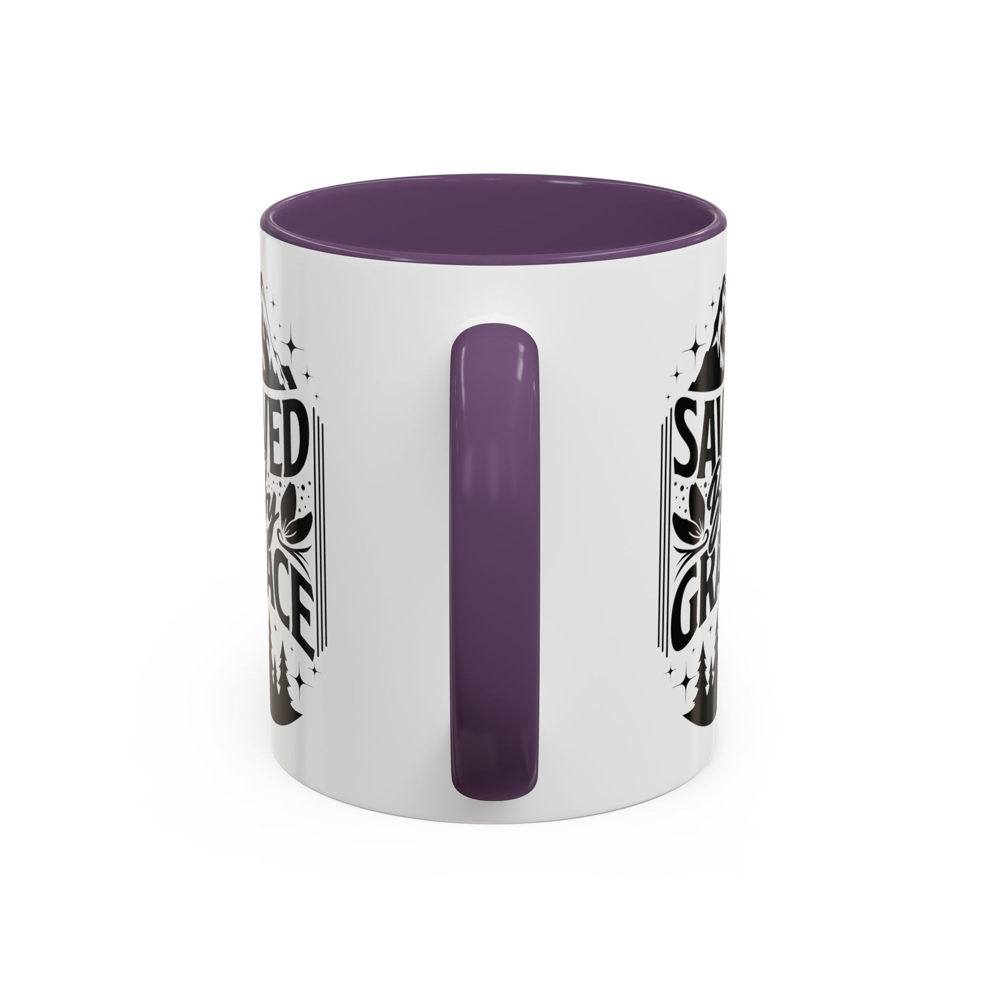Saved by Grace Accent Coffee Mug - Inspirational Design