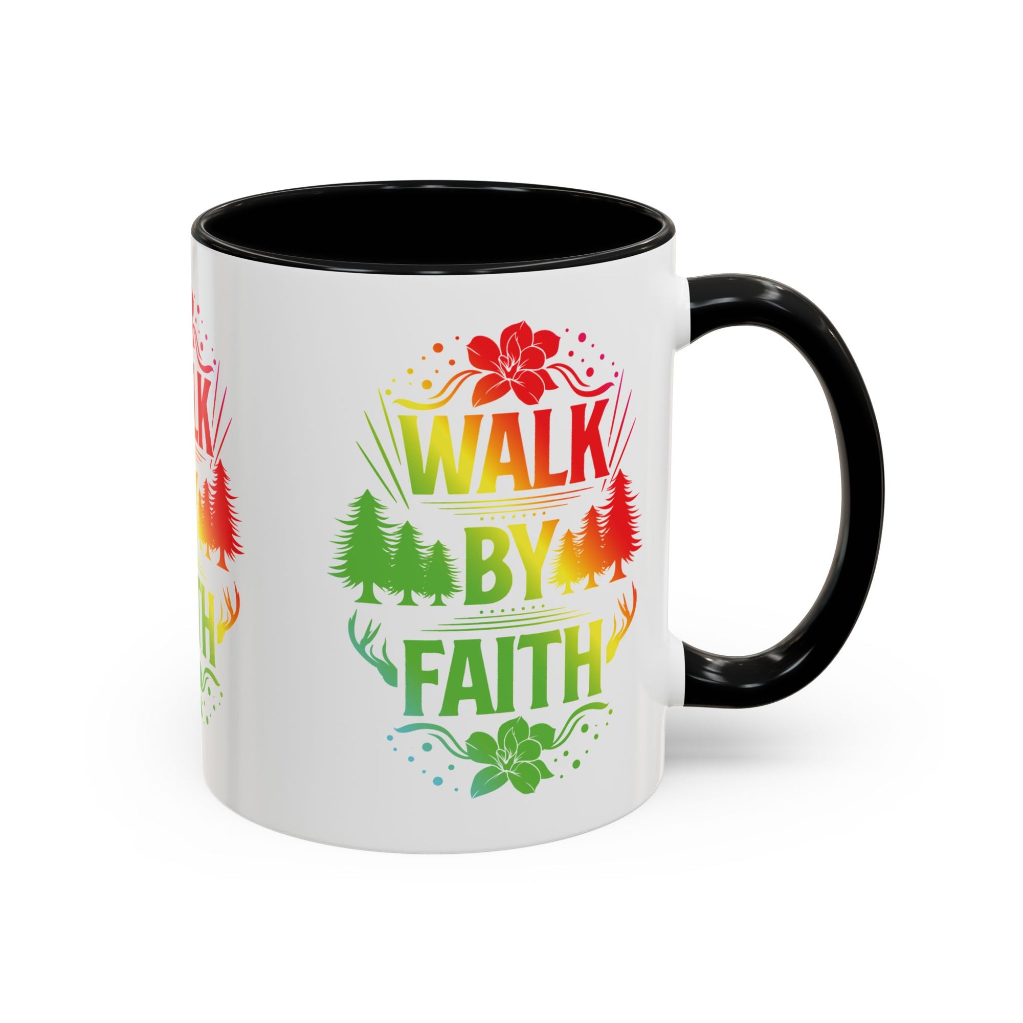 Walk by Faith Accent Coffee Mug - Inspirational Design