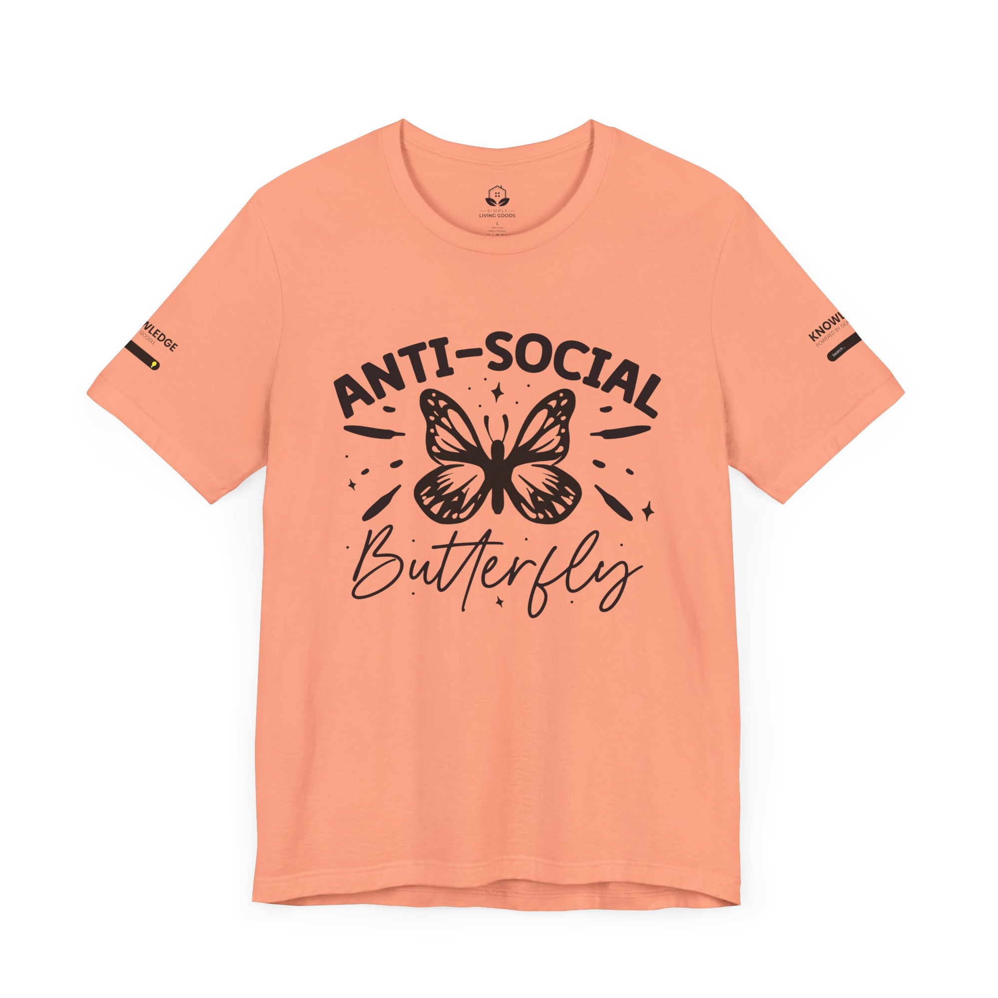 Unisex Jersey Tee with 'Anti-Social Butterfly' Quote - Perfect for Everyday Wear