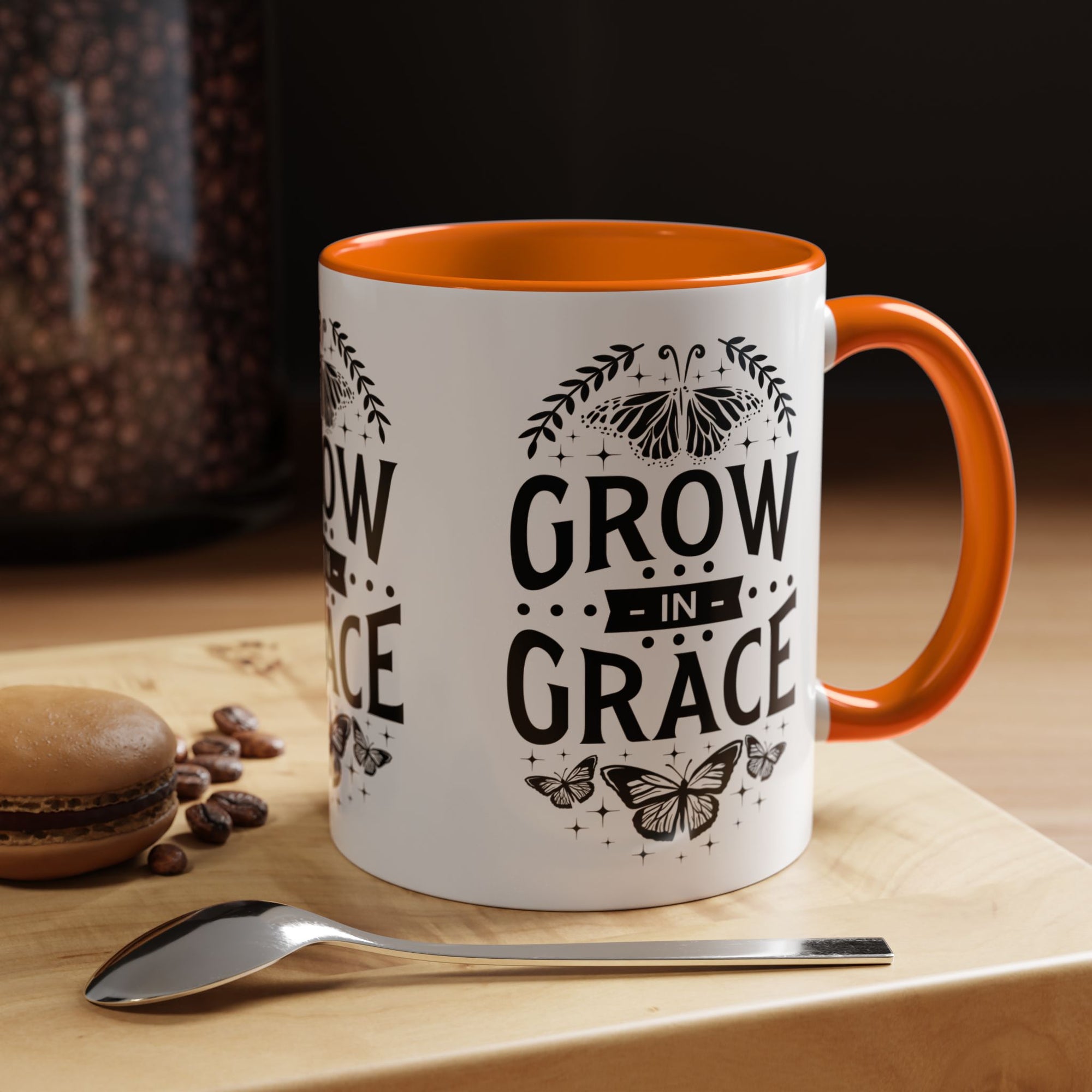 Grow in Grace Accent Coffee Mug - Inspirational Design