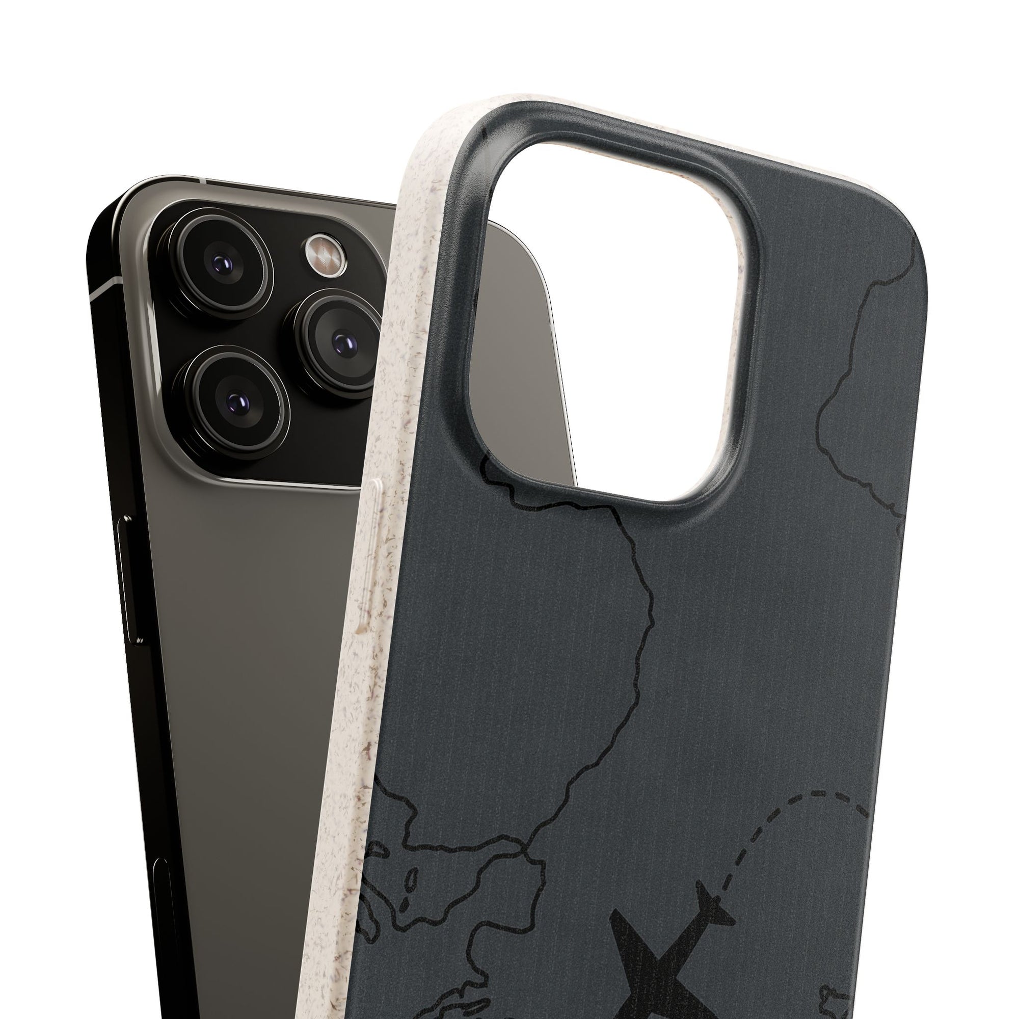 Airplane Map Biodegradable Phone Case, Eco-Friendly Phone Cover, Travel Gift, Sustainable Accessory, Nature Lover Gift